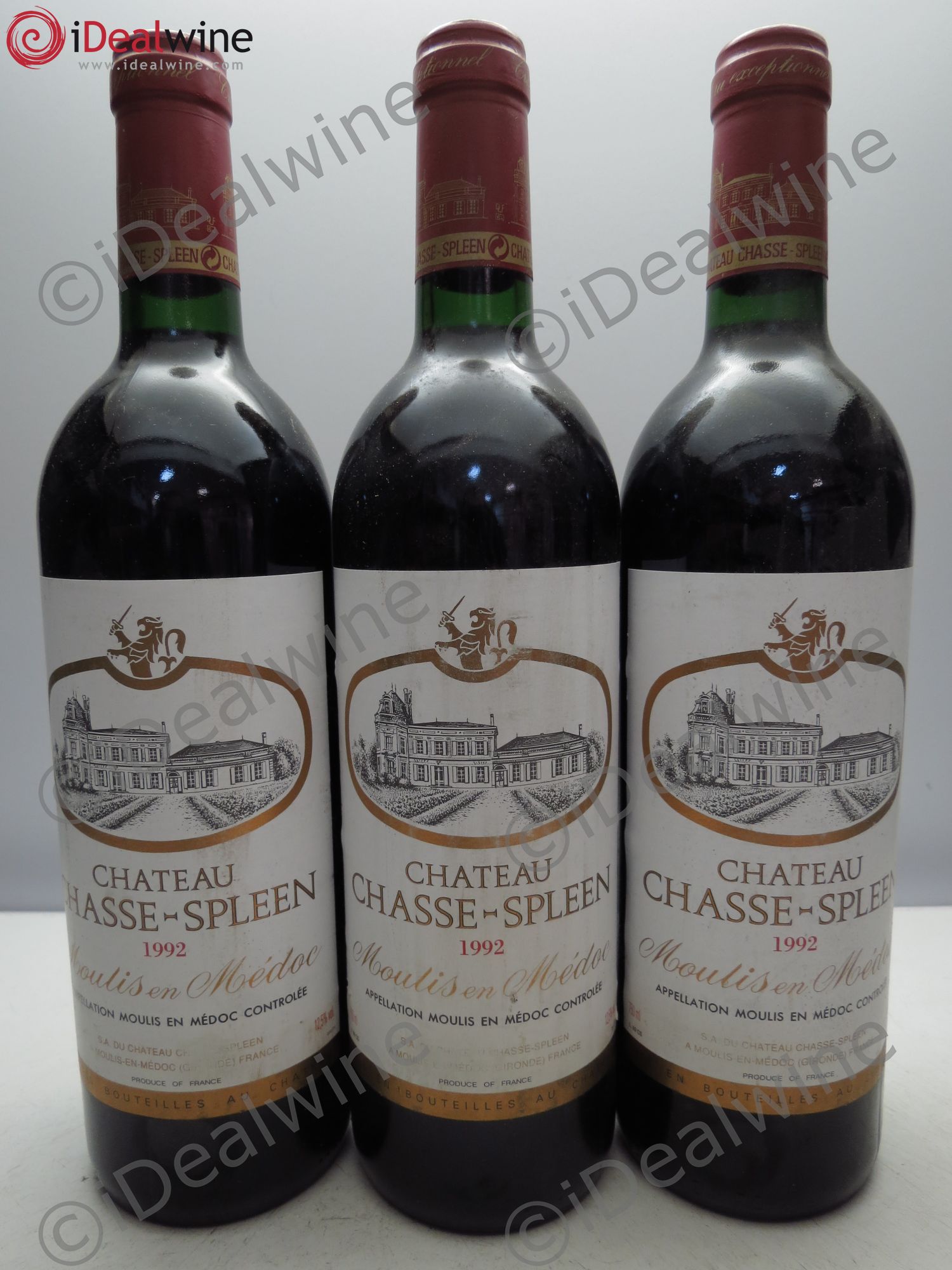 Château Chasse Spleen 1992 - Lot de 3 bouteilles - 0