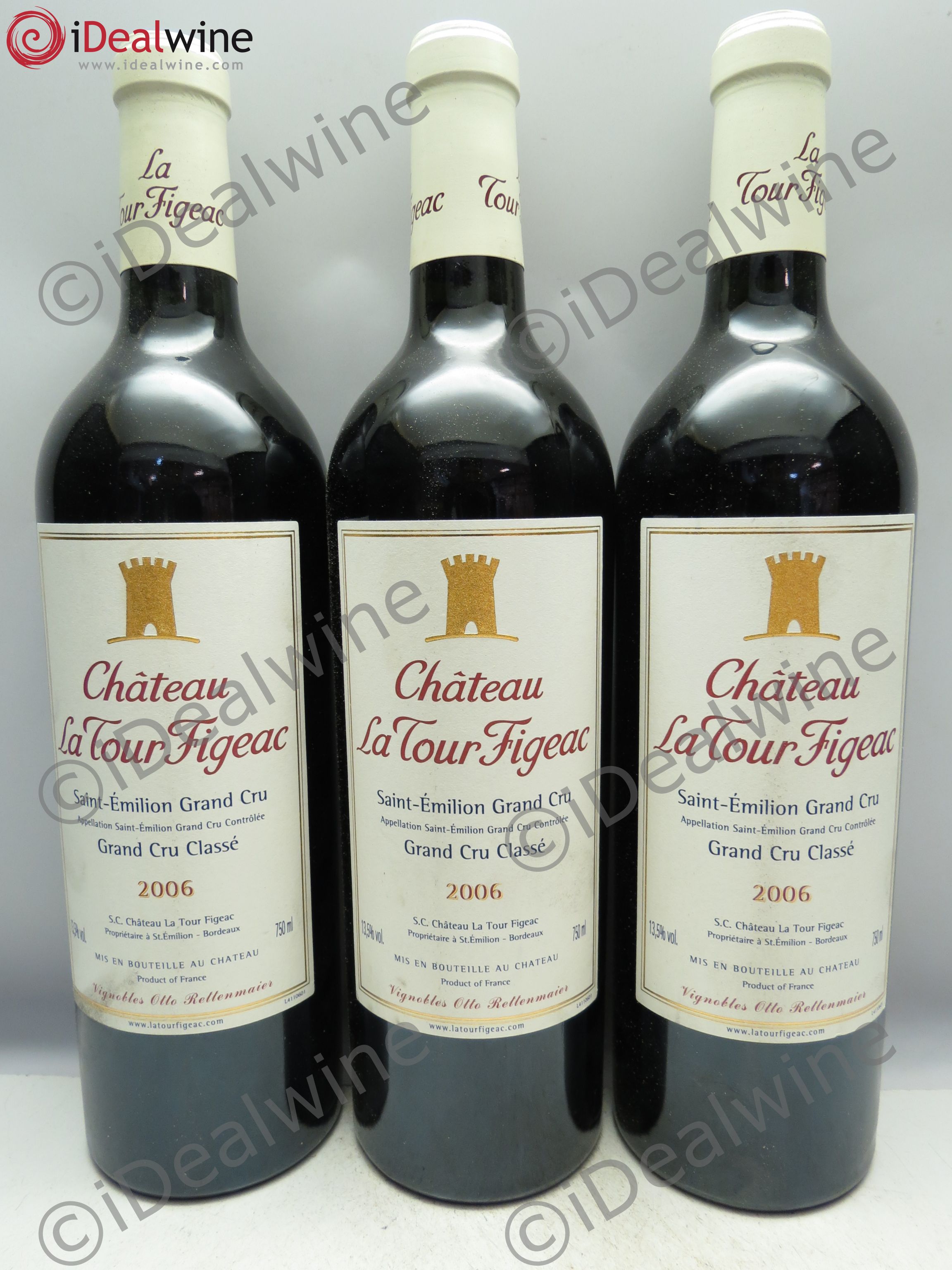 Château la Tour Figeac Grand Cru Classé 2006 - Lot de 3 bouteilles - 0