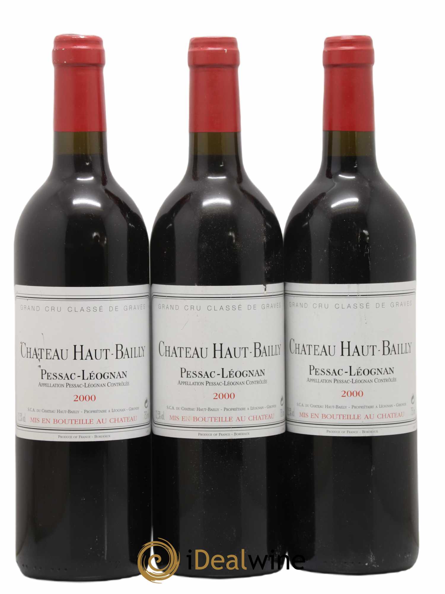Château Haut-Bailly Cru Classé de Graves 2000 - Lot de 3 bouteilles - 0