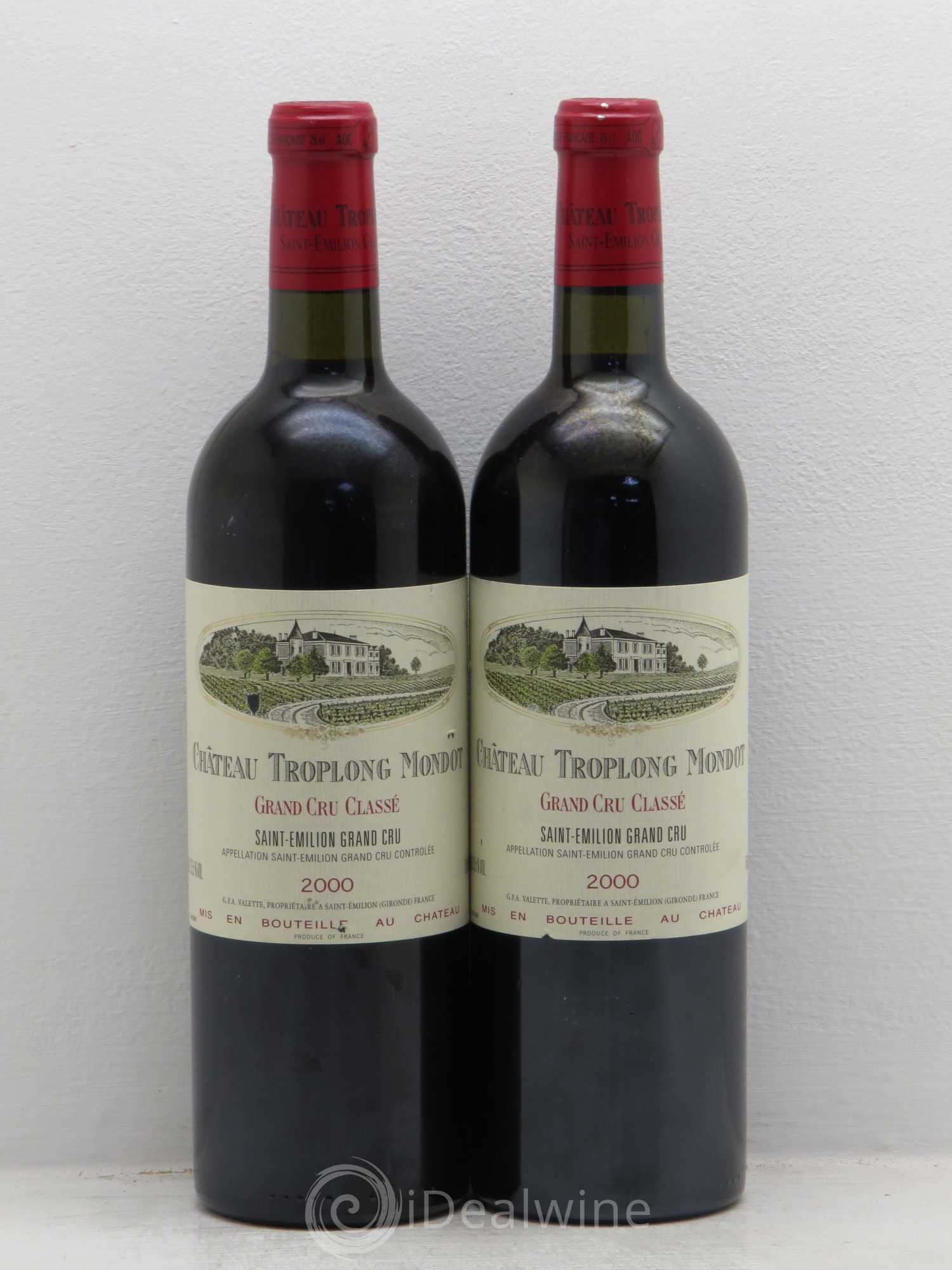 Château Troplong Mondot 1er Grand Cru Classé B 2000 - Lot de 2 bouteilles - 0