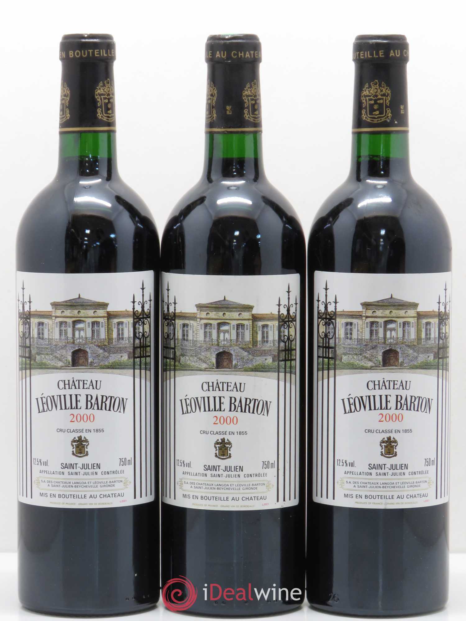Château Léoville Barton 2ème Grand Cru Classé 2000 - Lot de 3 bouteilles - 0