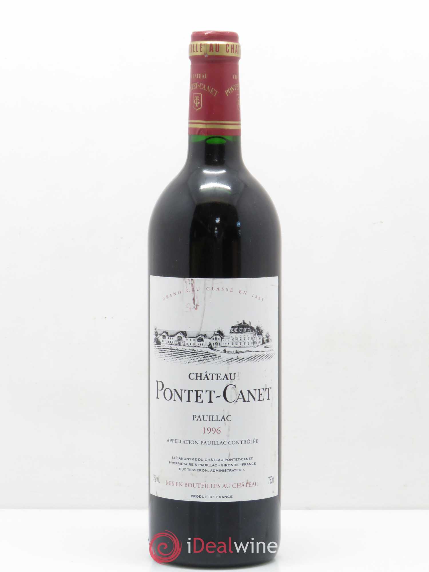 Château Pontet Canet 5ème Grand Cru Classé 1996 - Lot de 1 bouteille - 0