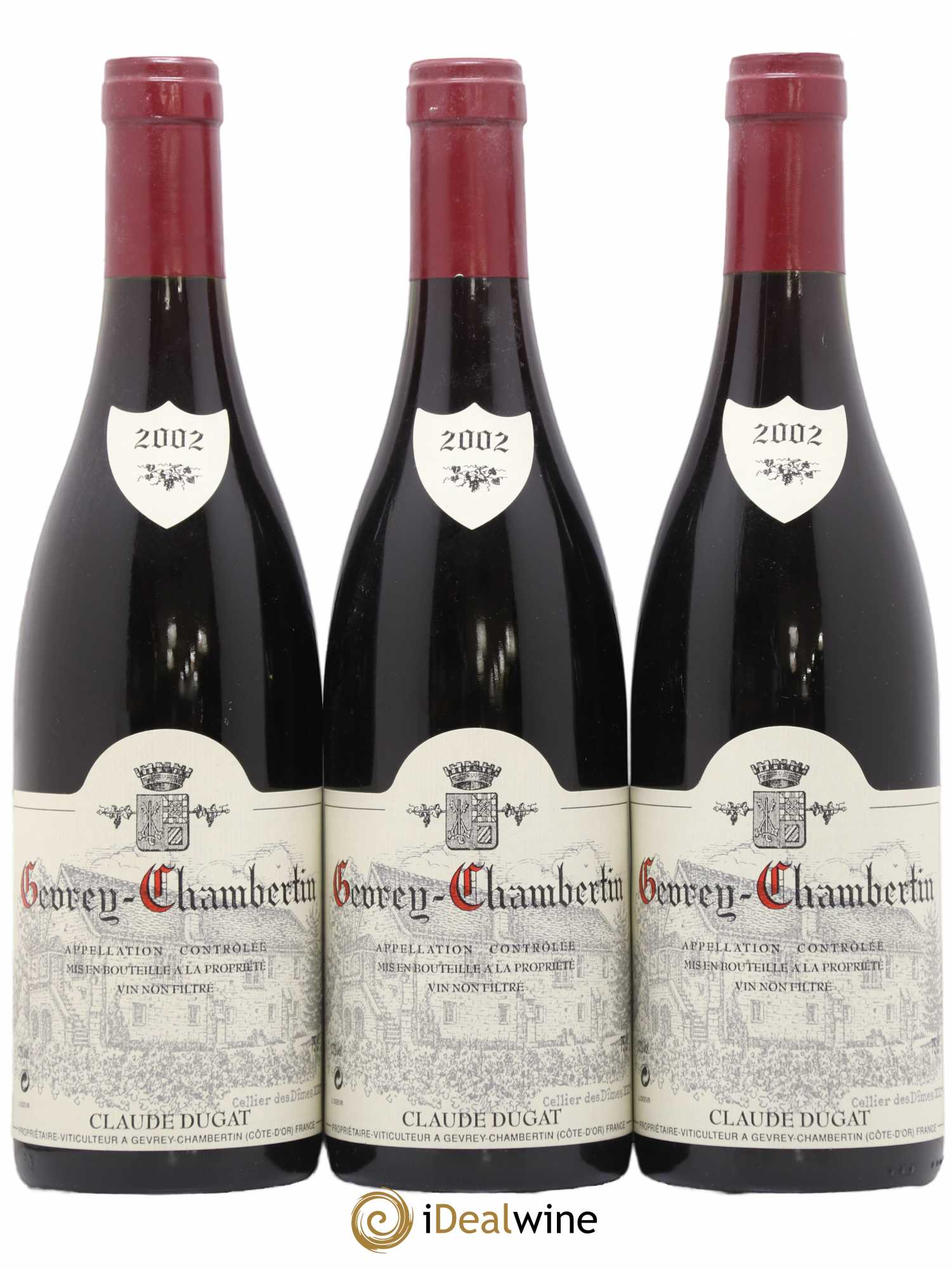 Gevrey-Chambertin Claude Dugat 2002 - Lot de 3 bouteilles - 0
