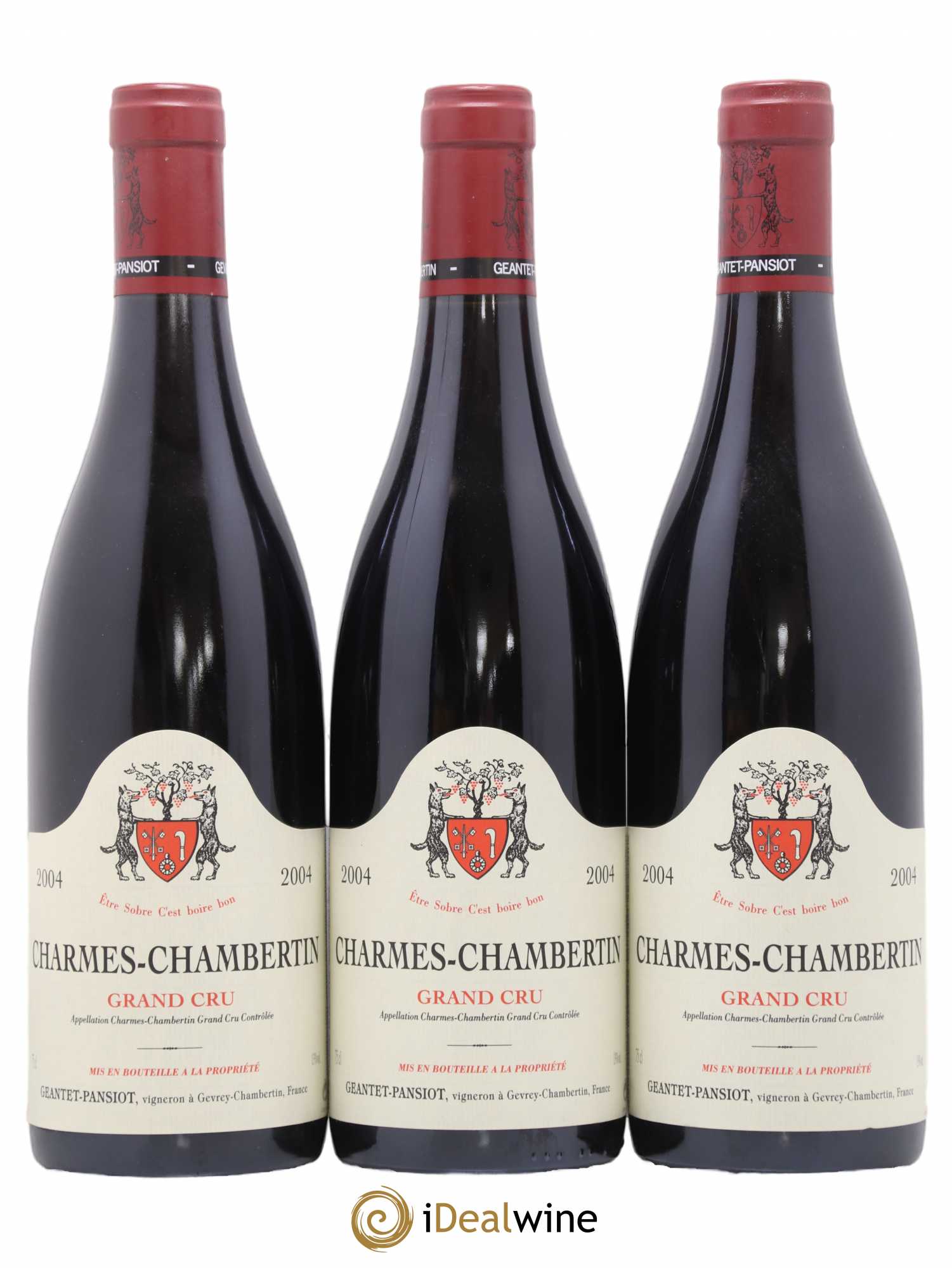Charmes-Chambertin Grand Cru Geantet-Pansiot 2004 - Lot de 3 bouteilles - 0