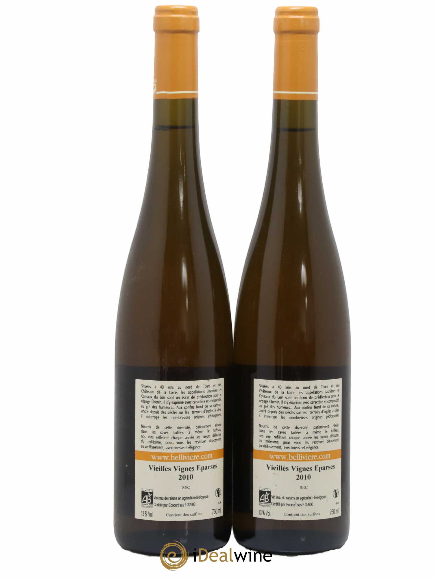 Coteaux du Loir Vieilles Vignes Eparses Domaine de Bellivière 2010 - Lot de 2 bouteilles - 1