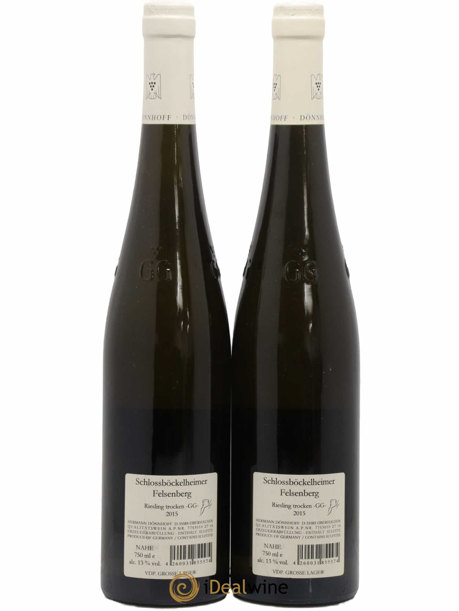 Riesling Donnhoff Felsenberg Grosse Gewaächs Troken 2015 - Posten von 2 Flaschen - 1