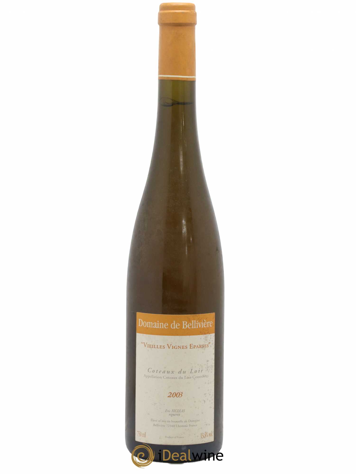 Coteaux du Loir Vieilles Vignes Eparses Domaine de Bellivière 2003 - Lot de 1 bouteille - 0