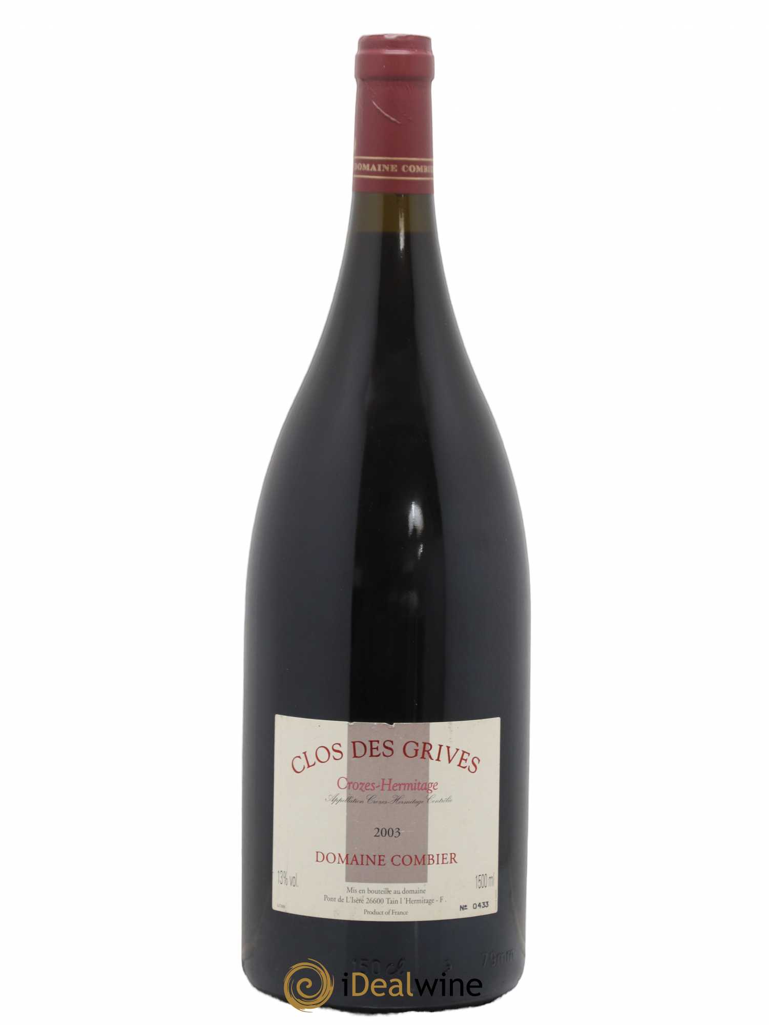 Crozes-Hermitage Clos des Grives Combier 2003 - Lot de 1 magnum - 0