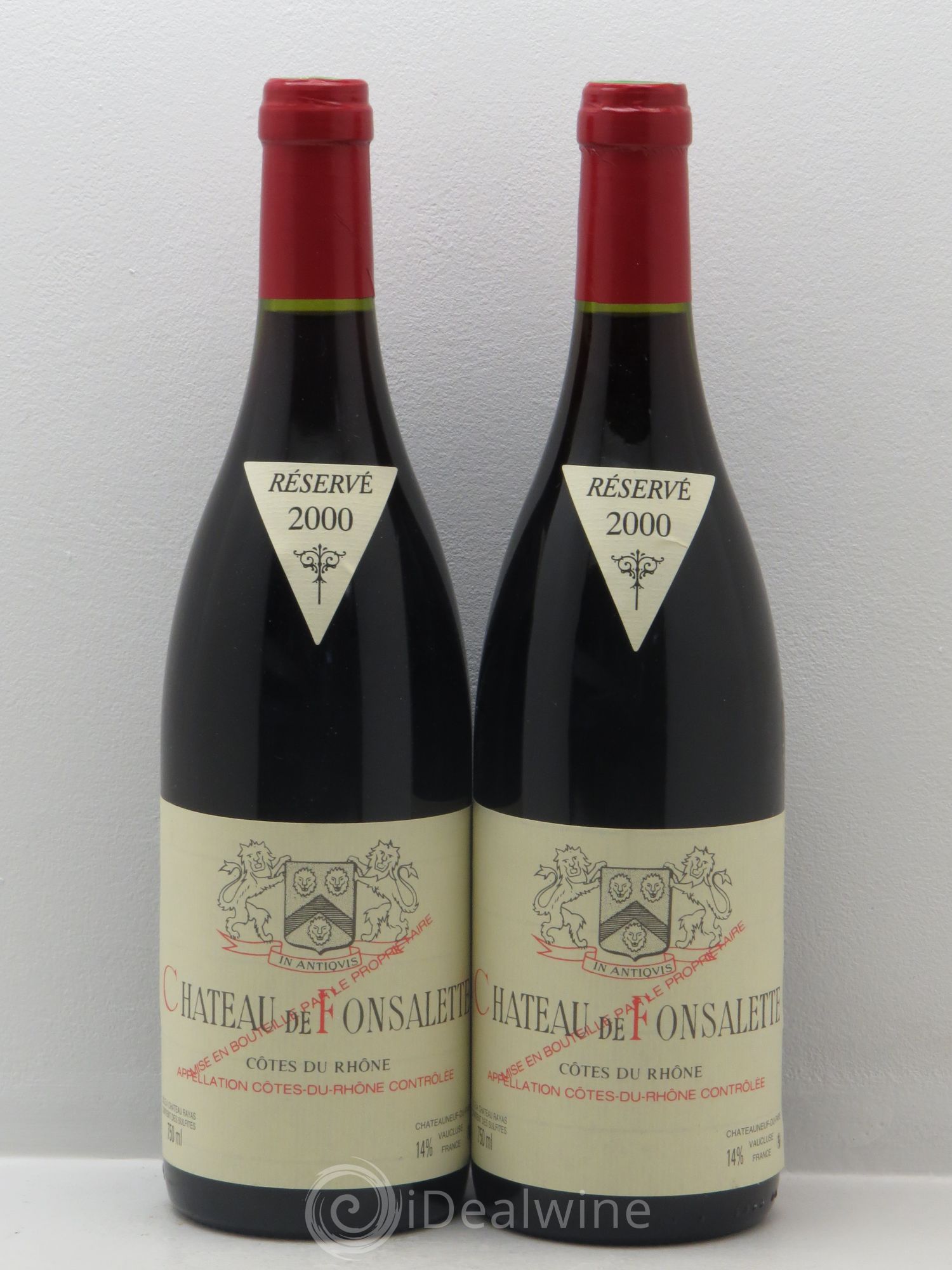 Côtes-du-Rhône Château de Fonsalette Emmanuel Reynaud 2000 - Lot de 2 bouteilles - 0