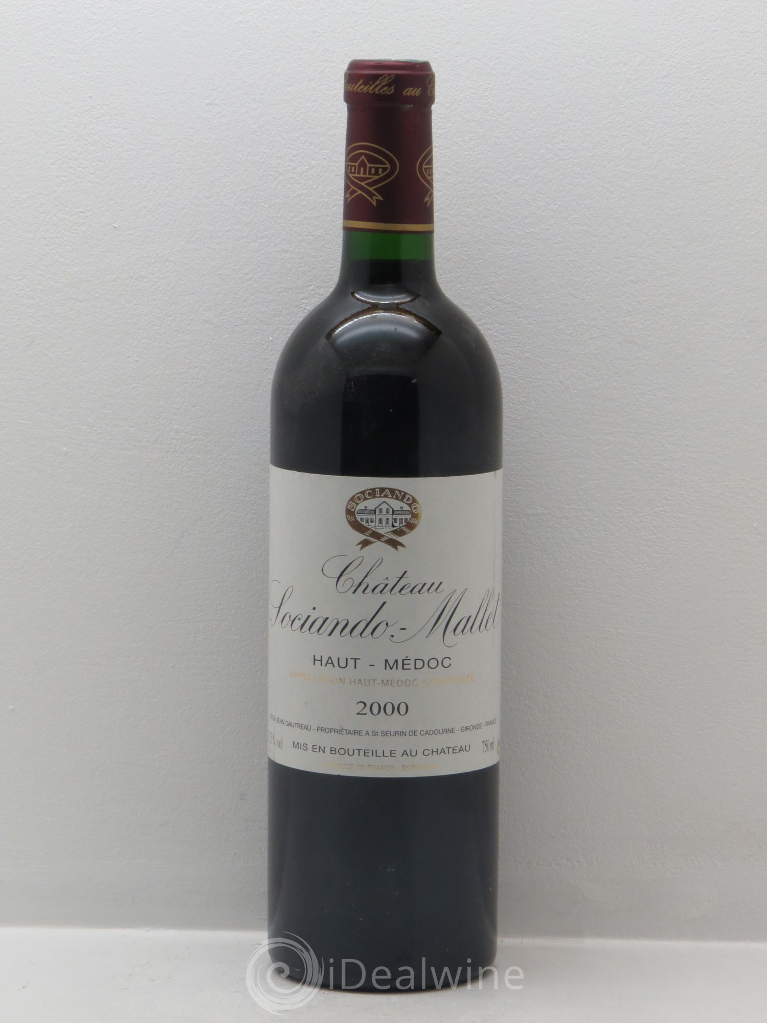 Château Sociando Mallet 2000 - Lot de 1 bouteille - 0