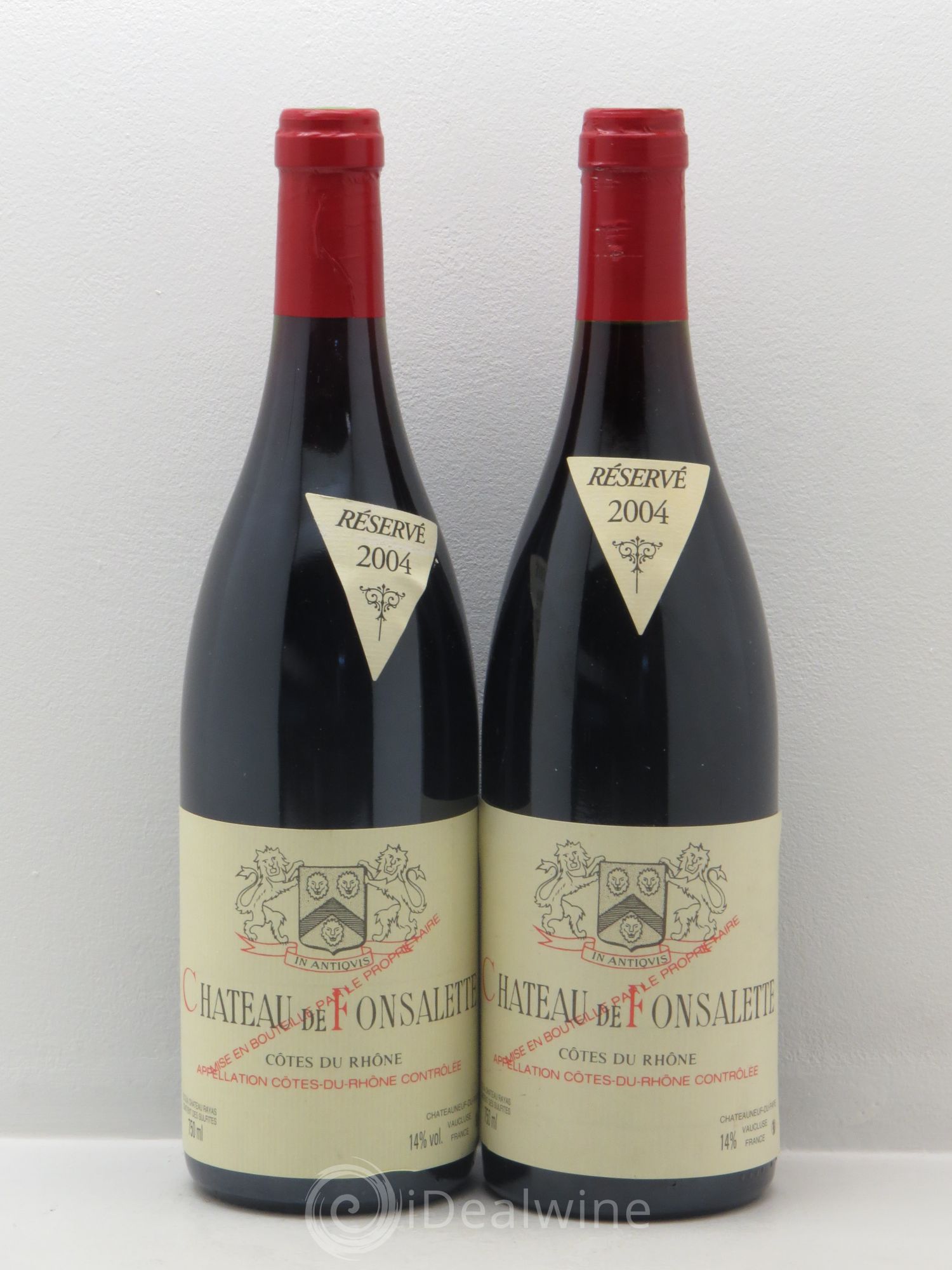 Côtes-du-Rhône Château de Fonsalette Emmanuel Reynaud 2004 - Lot de 2 bouteilles - 0