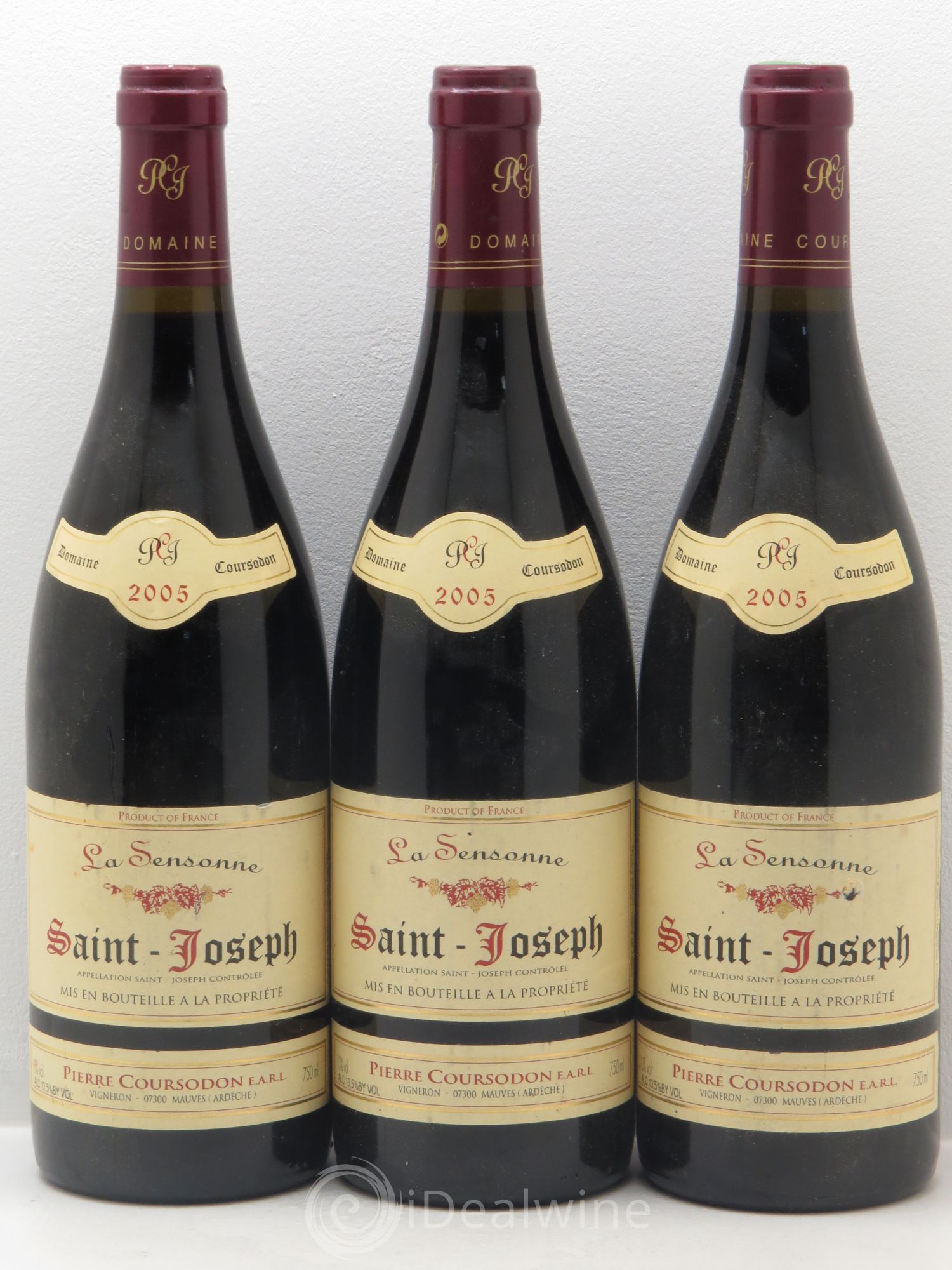 Saint-Joseph La Sensonne Pierre et Jérôme Coursodon 2005 - Lot de 3 bouteilles - 0