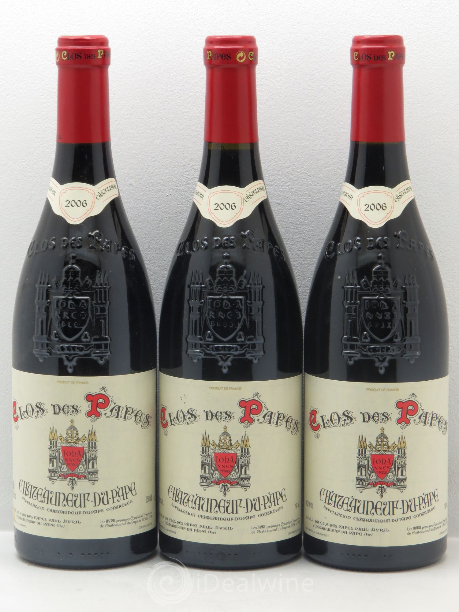 Châteauneuf-du-Pape Clos des Papes - Paul Avril 2006 - Lot de 3 bouteilles - 0