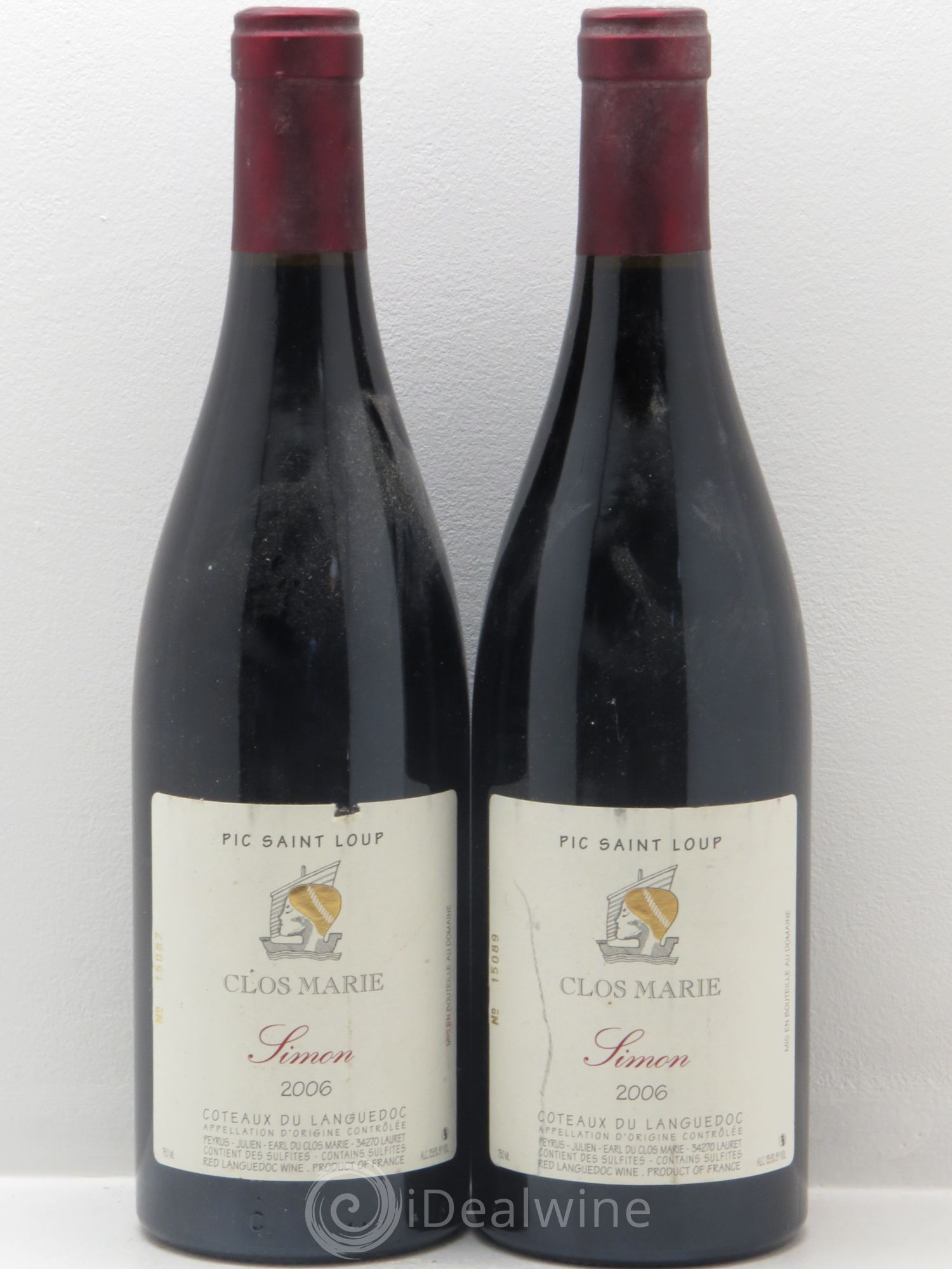 Pic Saint-Loup Clos Marie Cuvée Simon Christophe Peyrus et Françoise Julien 2006 - Lot de 2 bouteilles - 0