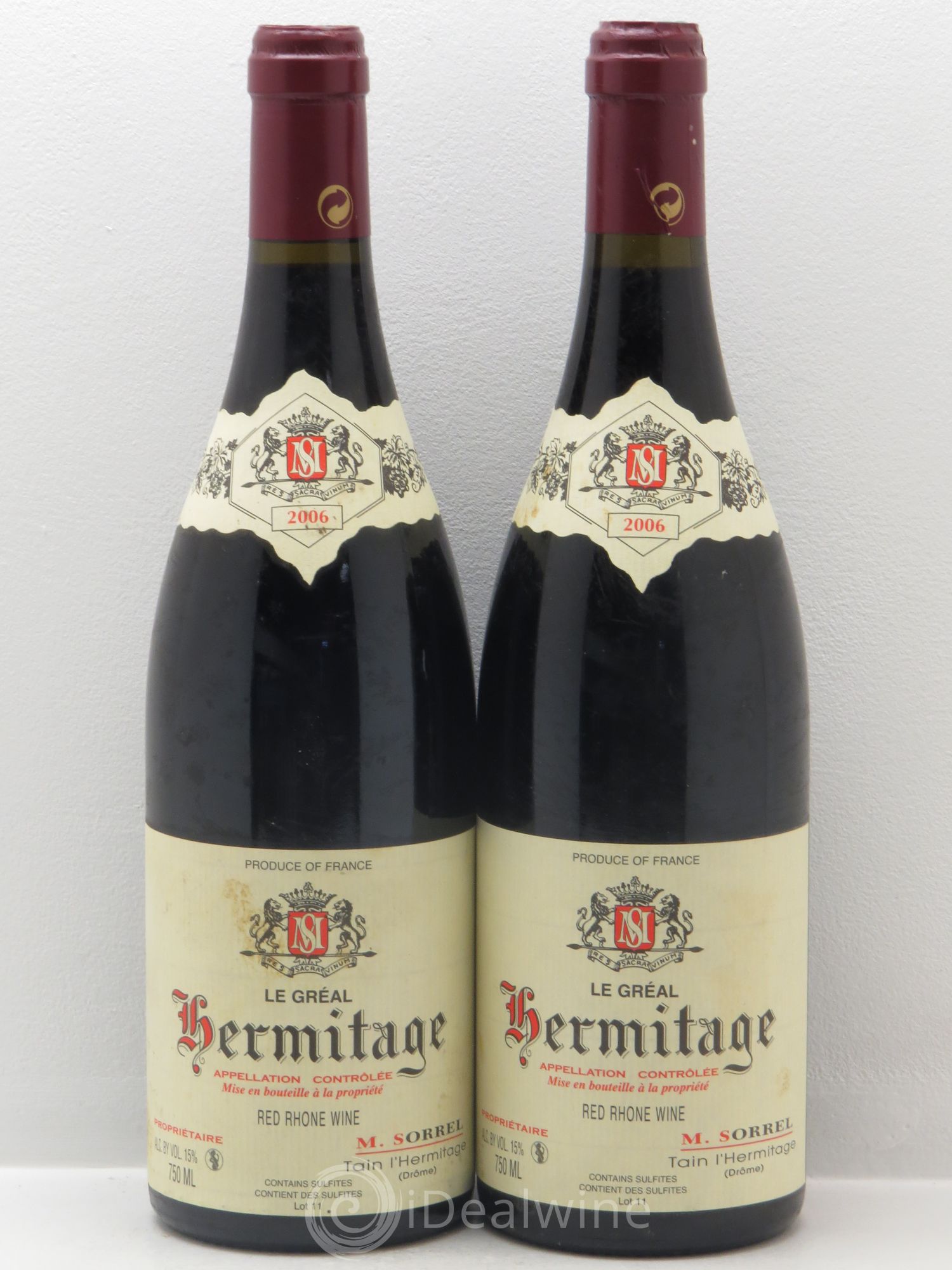 Hermitage Le Gréal Marc Sorrel 2006 - Lot de 2 bouteilles - 0