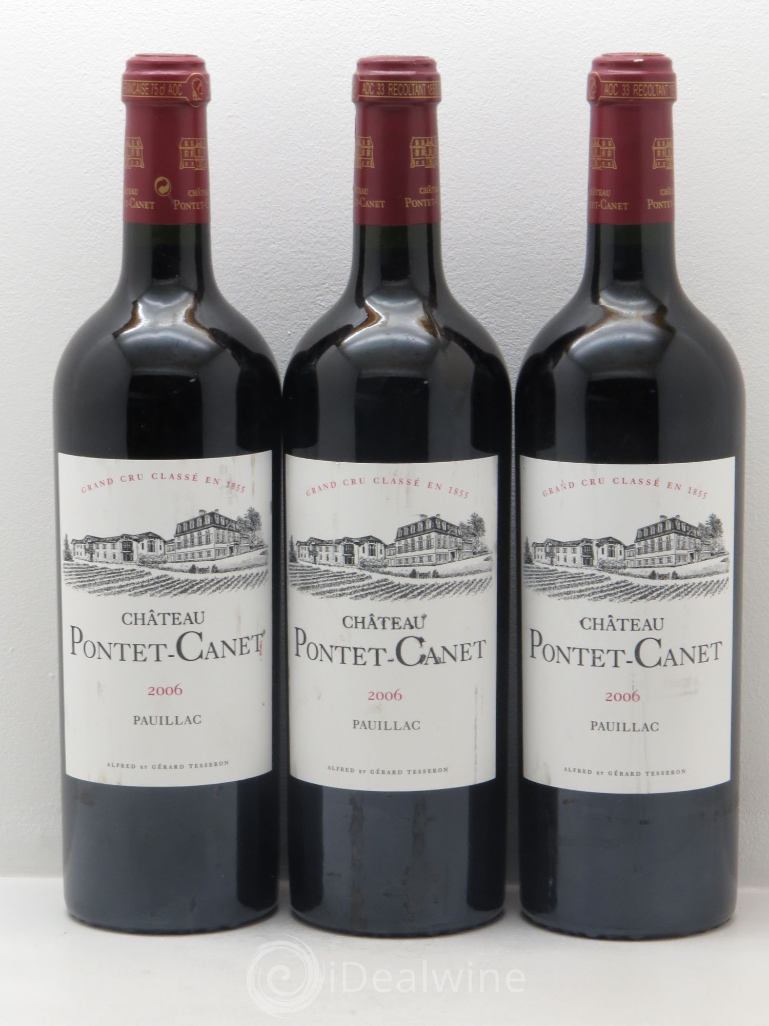 Château Pontet Canet 5ème Grand Cru Classé 2006 - Lot de 3 bouteilles - 0