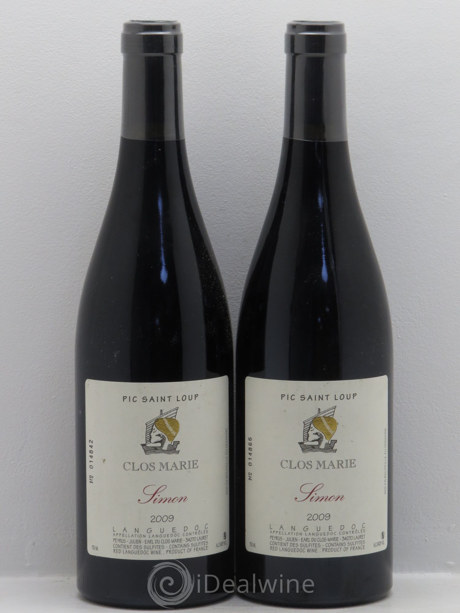 Pic Saint-Loup Clos Marie Cuvée Simon Christophe Peyrus et Françoise Julien 2009 - Lot de 2 bouteilles - 0