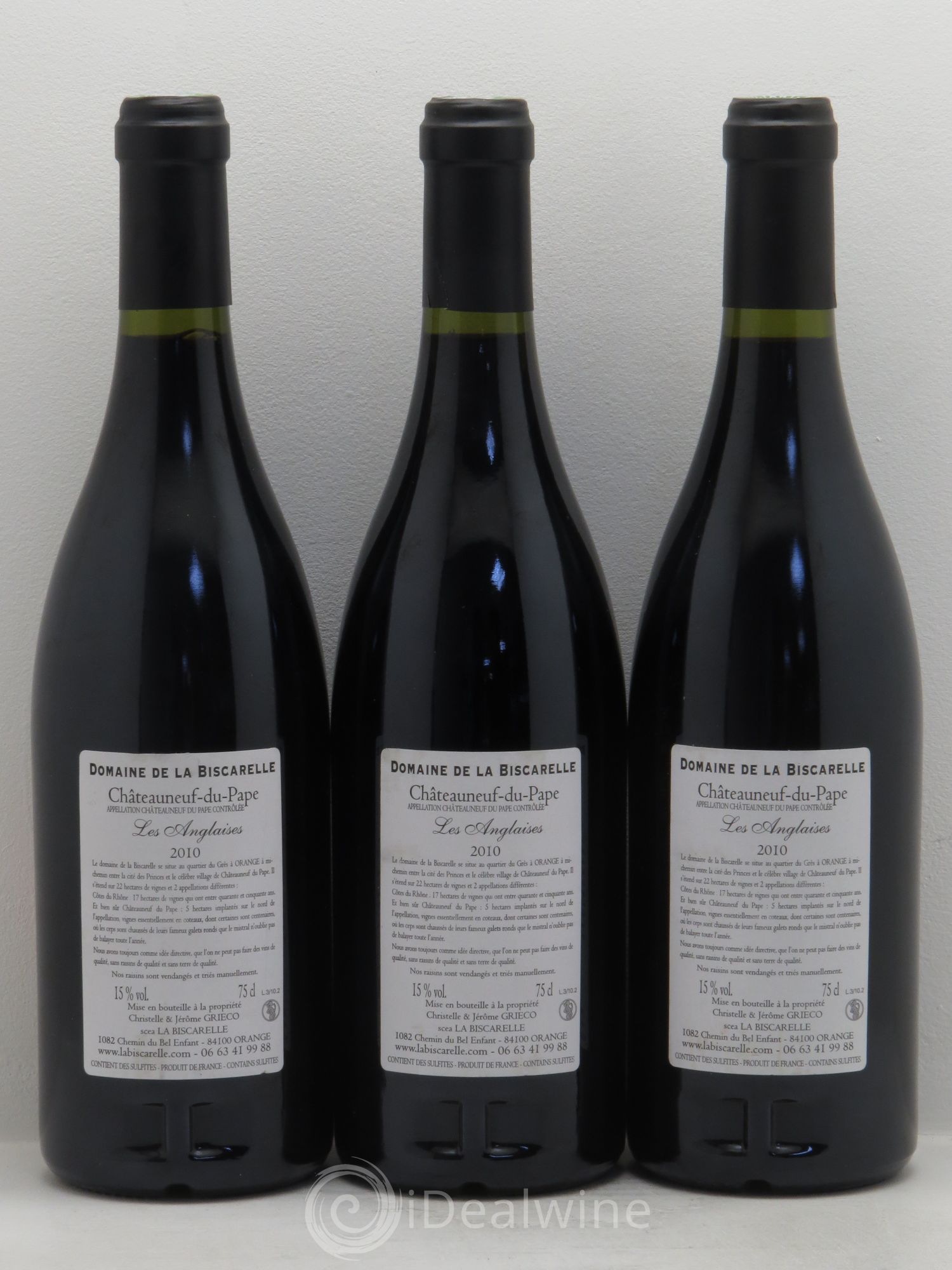 Châteauneuf-du-Pape Les Anglaises - Domaine de la Biscarelle 2010 - Posten von 3 Flaschen - 1