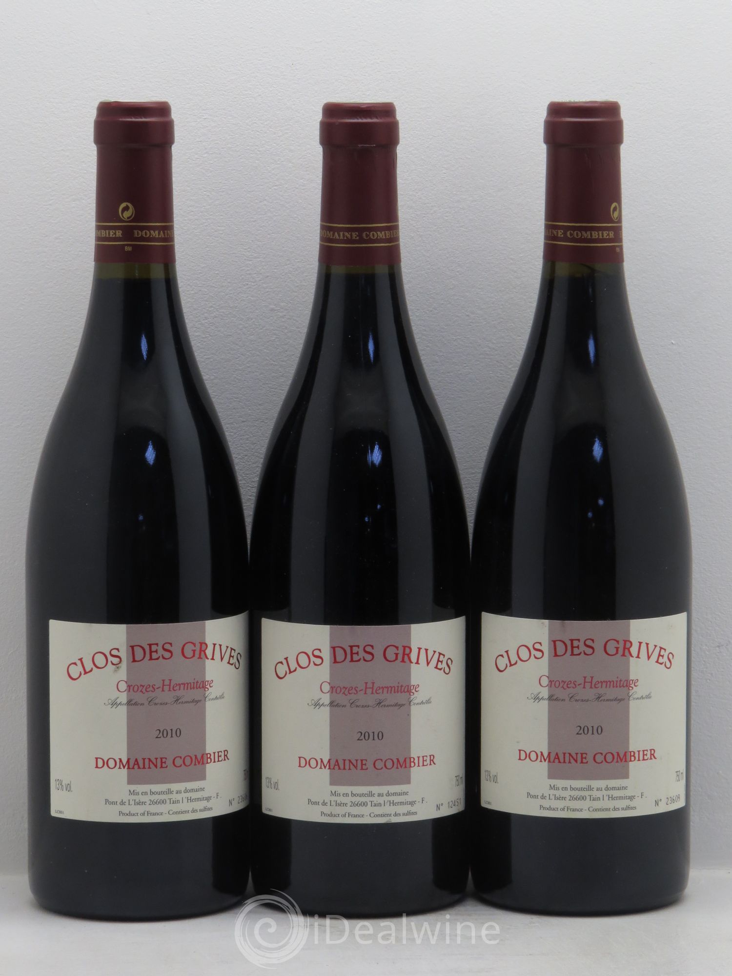 Crozes-Hermitage Clos des Grives Combier 2010 - Lot de 3 bouteilles - 0