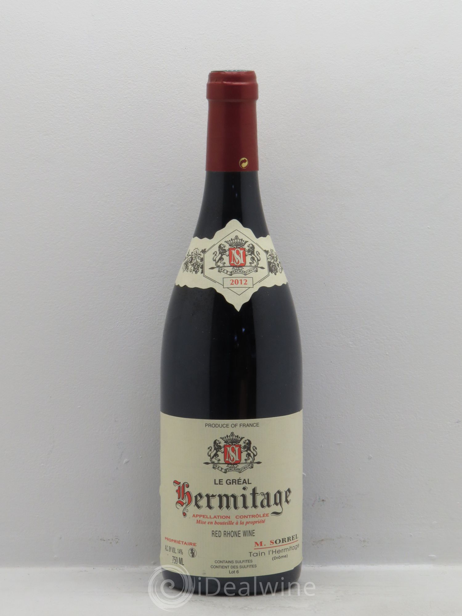 Hermitage Le Gréal Marc Sorrel 2012 - Lot de 1 bouteille - 0