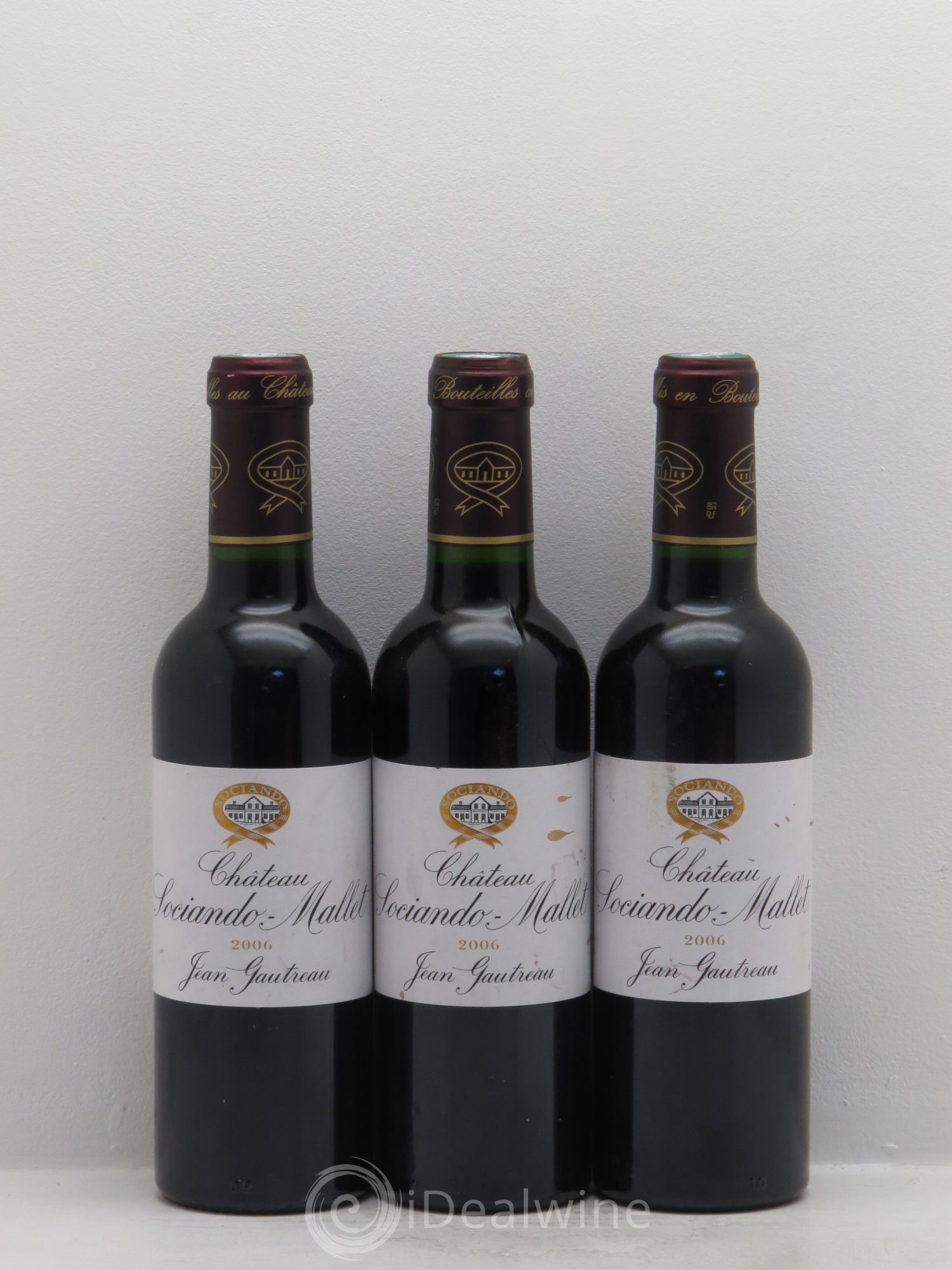 Château Sociando Mallet 2006 - Lot de 3 demi bouteilles - 0