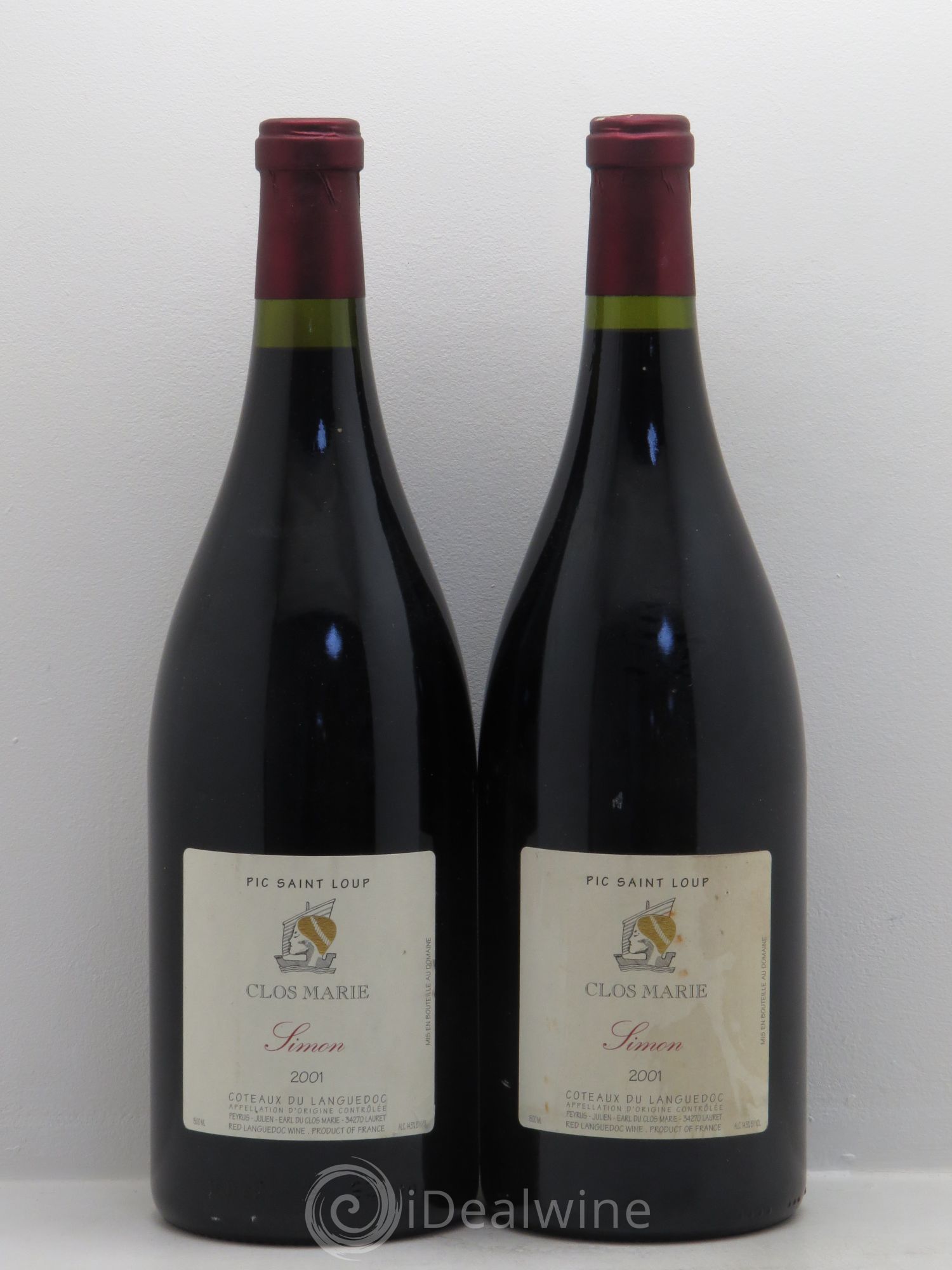 Pic Saint-Loup Clos Marie Cuvée Simon Christophe Peyrus et Françoise Julien 2001 - Lot de 2 magnums - 0