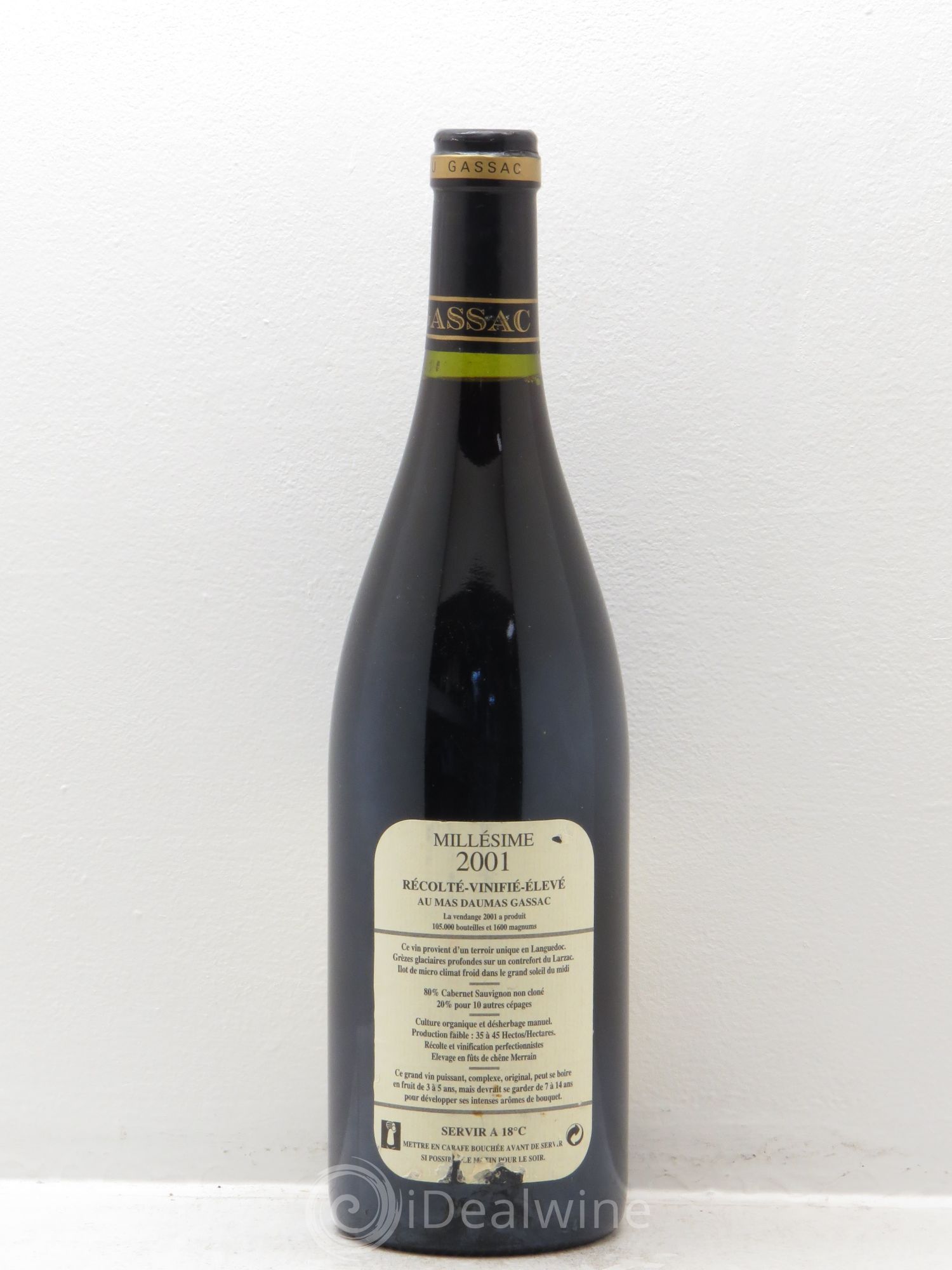 Saint-Guilhem-le-Désert - Cité d'Aniane Mas Daumas Gassac Famille Guibert de La Vaissière 2001 - Lot de 1 bouteille - 1