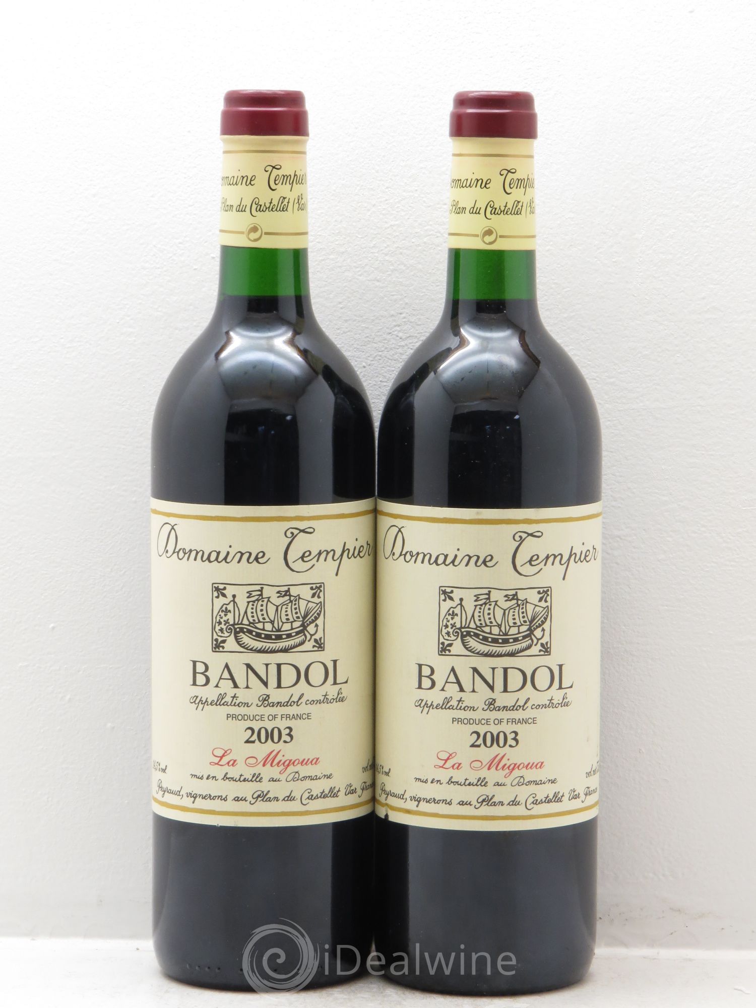 Bandol Domaine Tempier Cuvée La Migoua Famille Peyraud 2003 - Lot de 2 bouteilles - 0