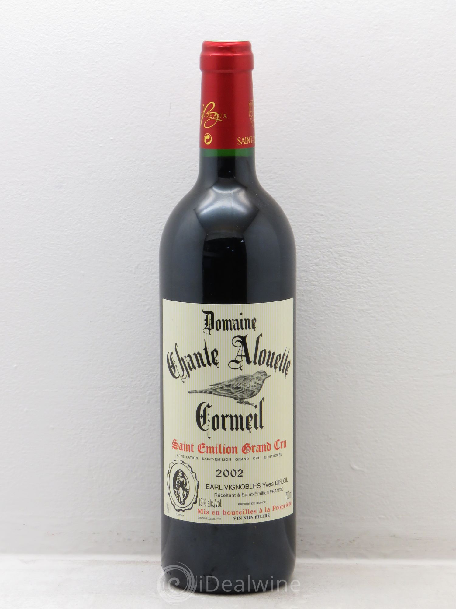 Saint-Émilion Domaine Chante Alouette Cormeil 2002 - Lot de 1 bouteille - 0