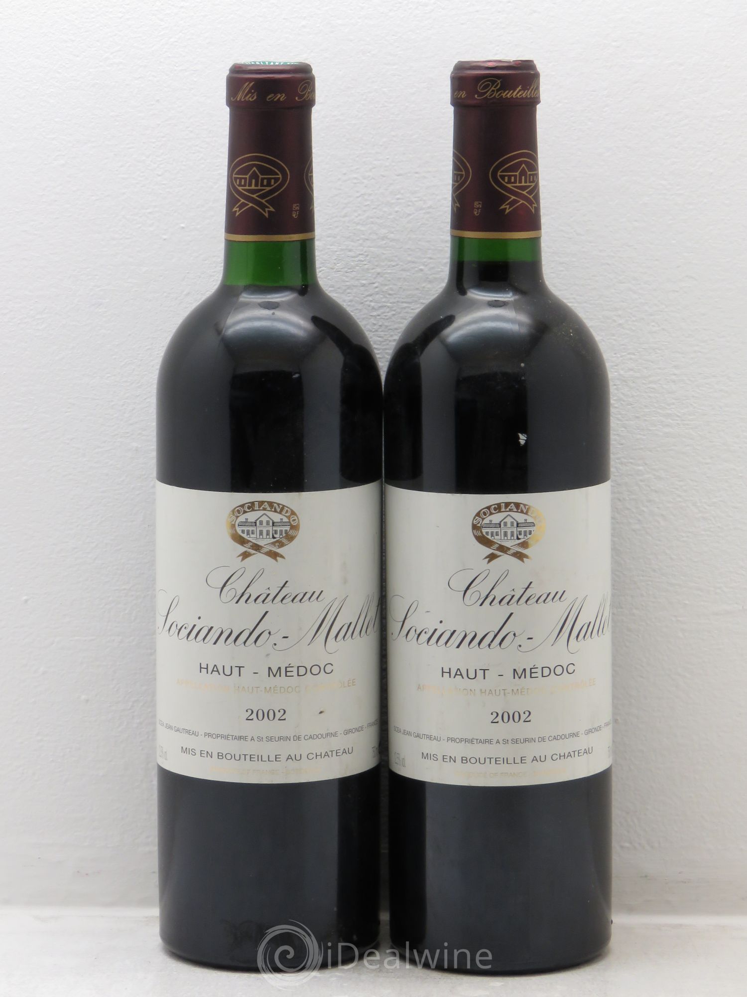 Château Sociando Mallet 2002 - Lot de 2 bouteilles - 0