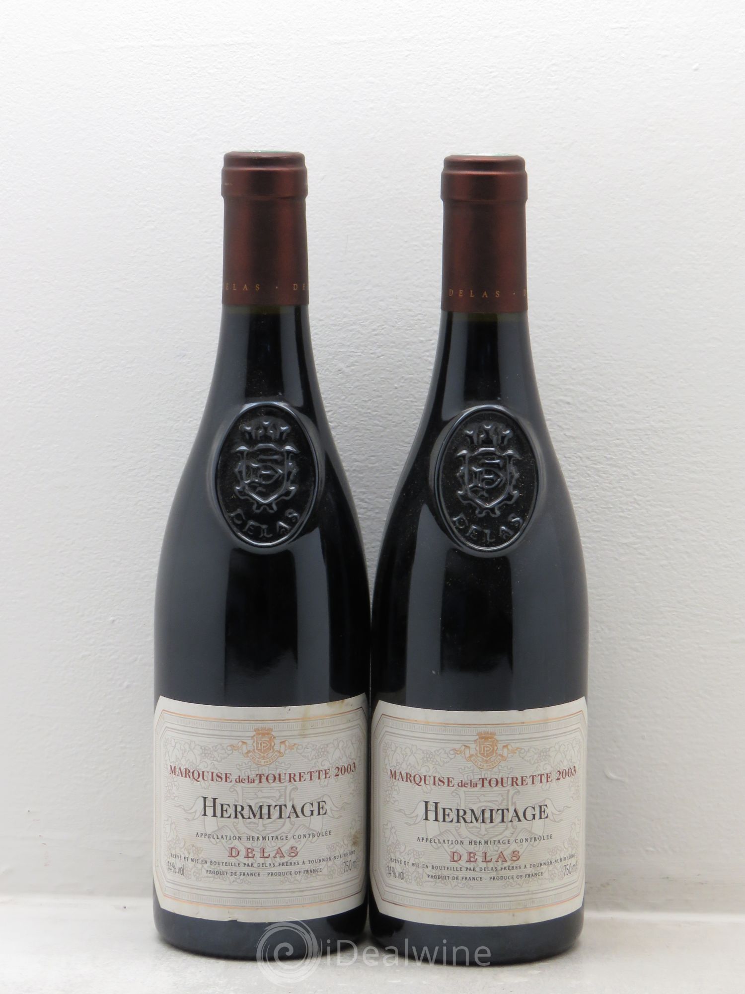 Hermitage Marquise de la Tourette Delas Frères 2003 - Lot de 2 bouteilles - 0