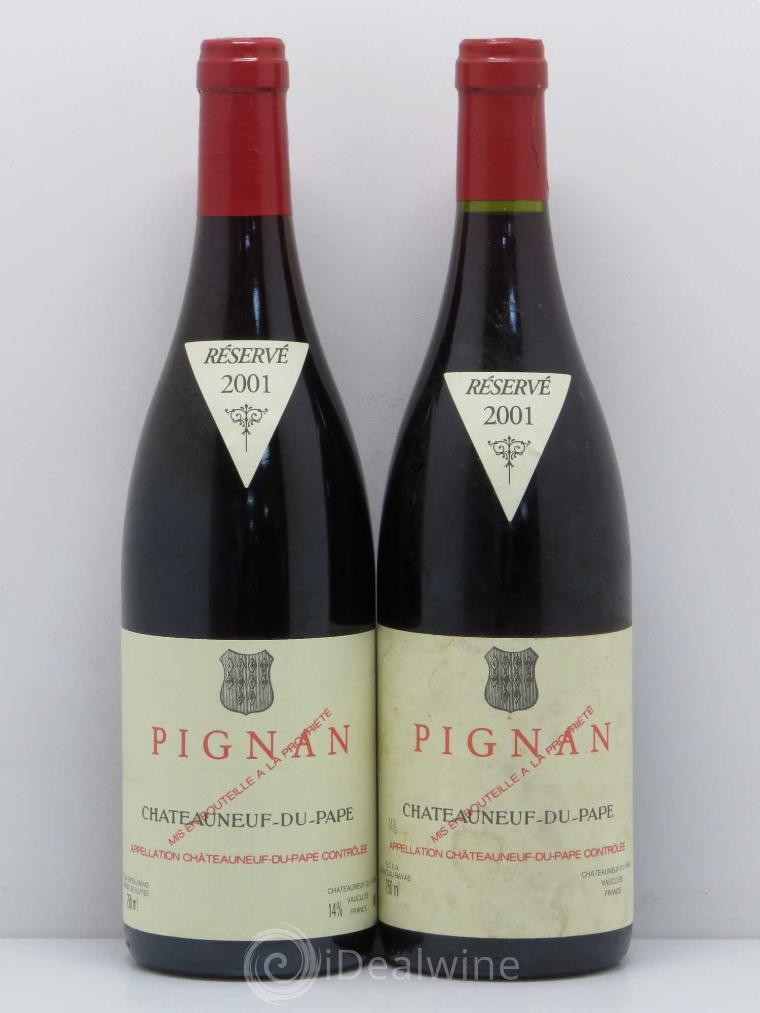 Châteauneuf-du-Pape Pignan Emmanuel Reynaud 2001 - Lot de 2 bouteilles - 0