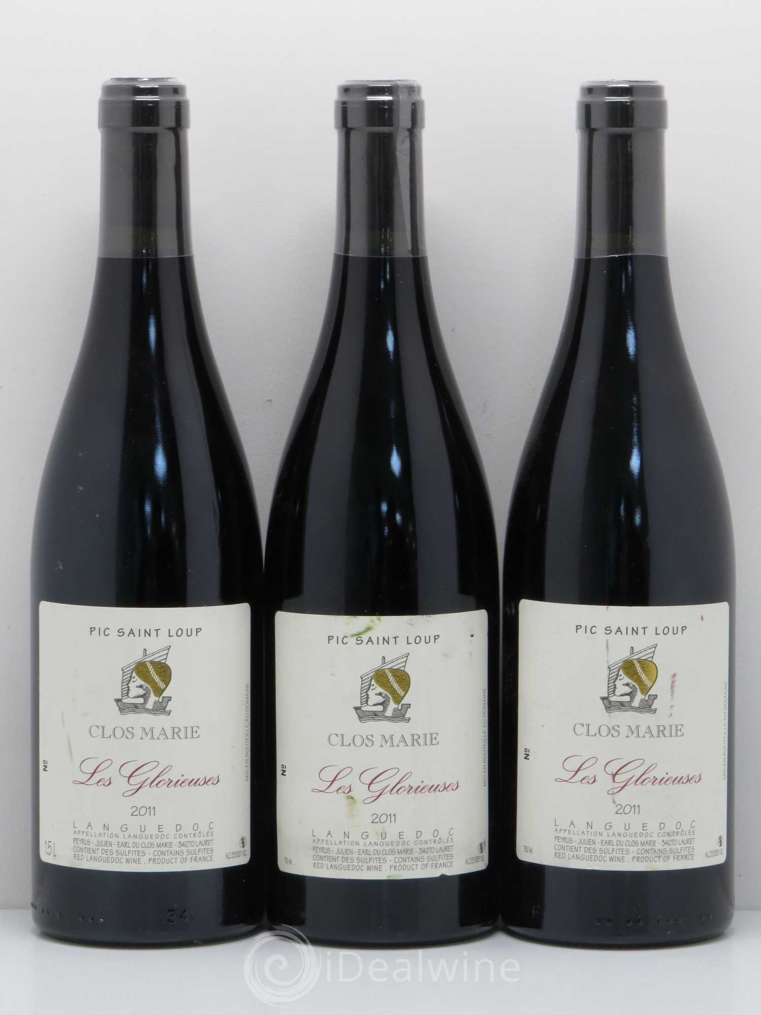 Pic Saint-Loup Clos Marie Les Glorieuses Christophe Peyrus et Françoise Julien 2011 - Lot de 3 bouteilles - 0