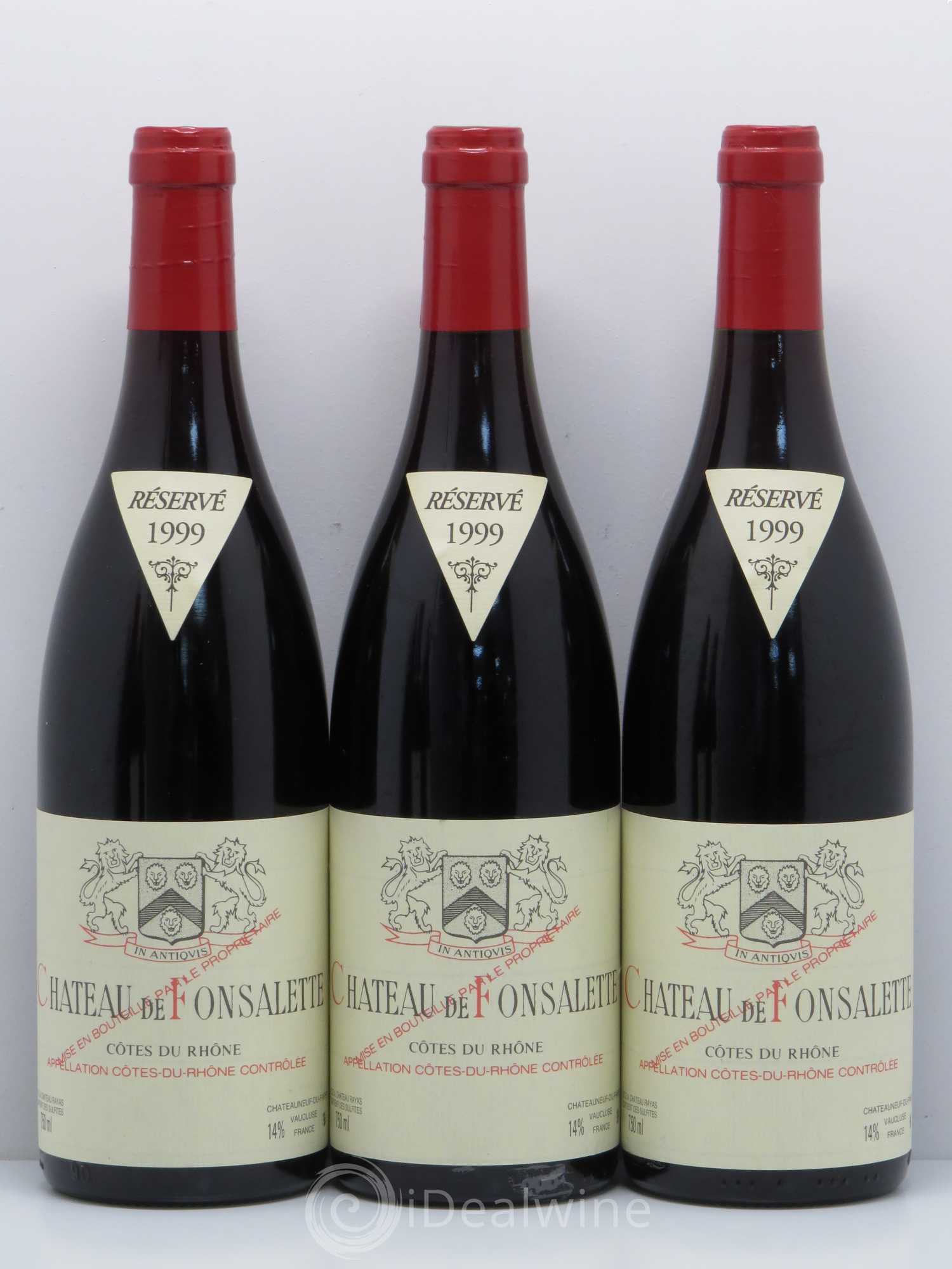 Côtes-du-Rhône Château de Fonsalette Emmanuel Reynaud 1999 - Lot de 5 bouteilles - 1