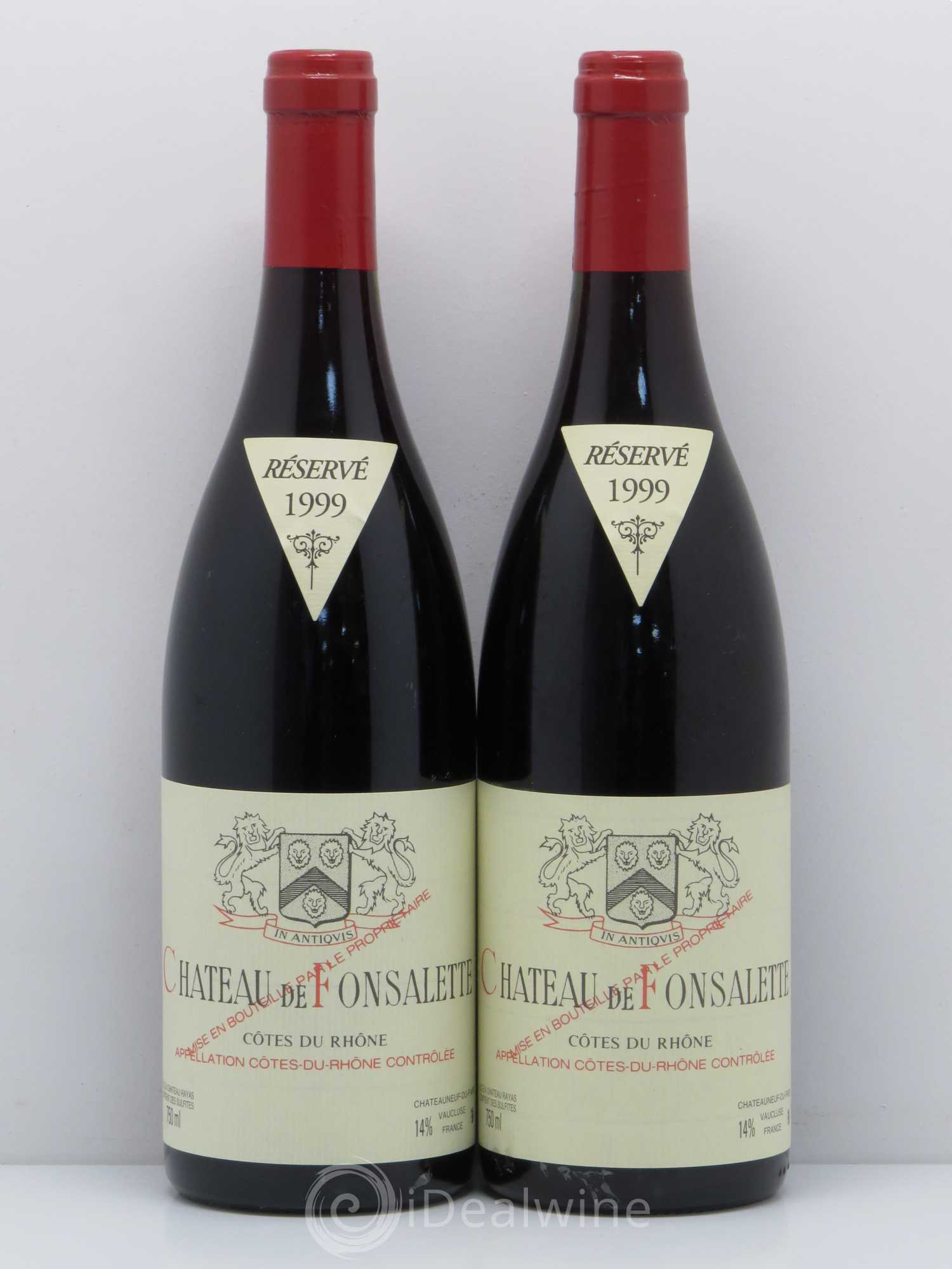 Côtes-du-Rhône Château de Fonsalette Emmanuel Reynaud 1999 - Lot de 5 bouteilles - 2