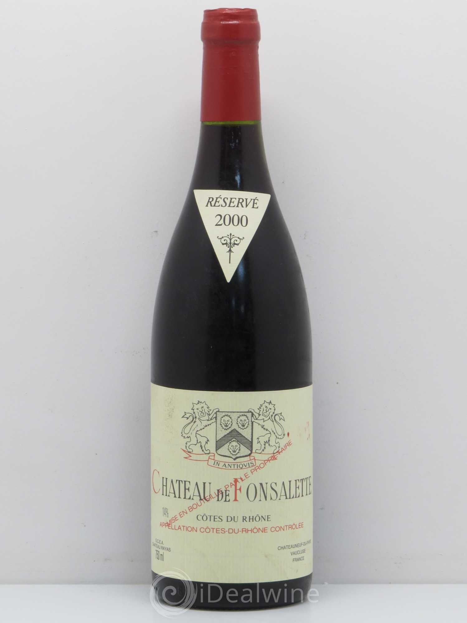 Côtes-du-Rhône Château de Fonsalette Emmanuel Reynaud 2000 - Lot de 1 bouteille - 0