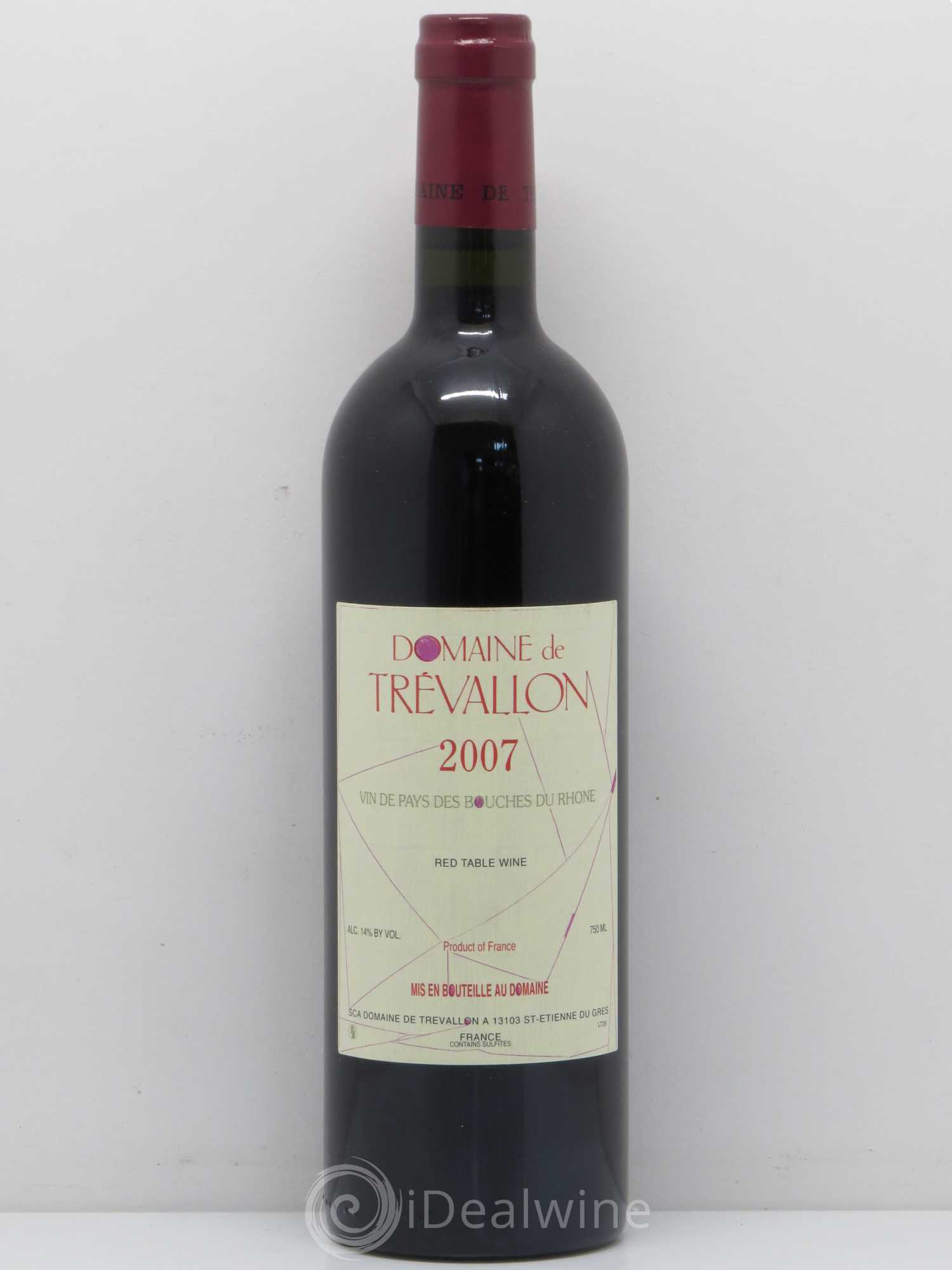 Coteaux d'Aix-en-Provence Trévallon (Domaine de) Eloi Dürrbach 2007 - Lot de 1 bouteille - 0