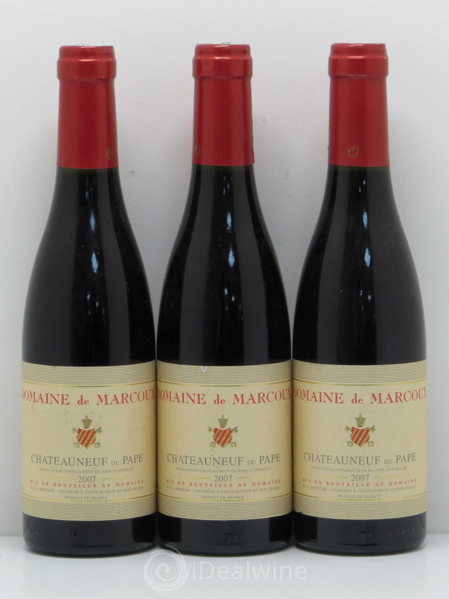 Châteauneuf-du-Pape Marcoux (Domaine de) 2007 - Lot de 3 demi bouteilles - 0