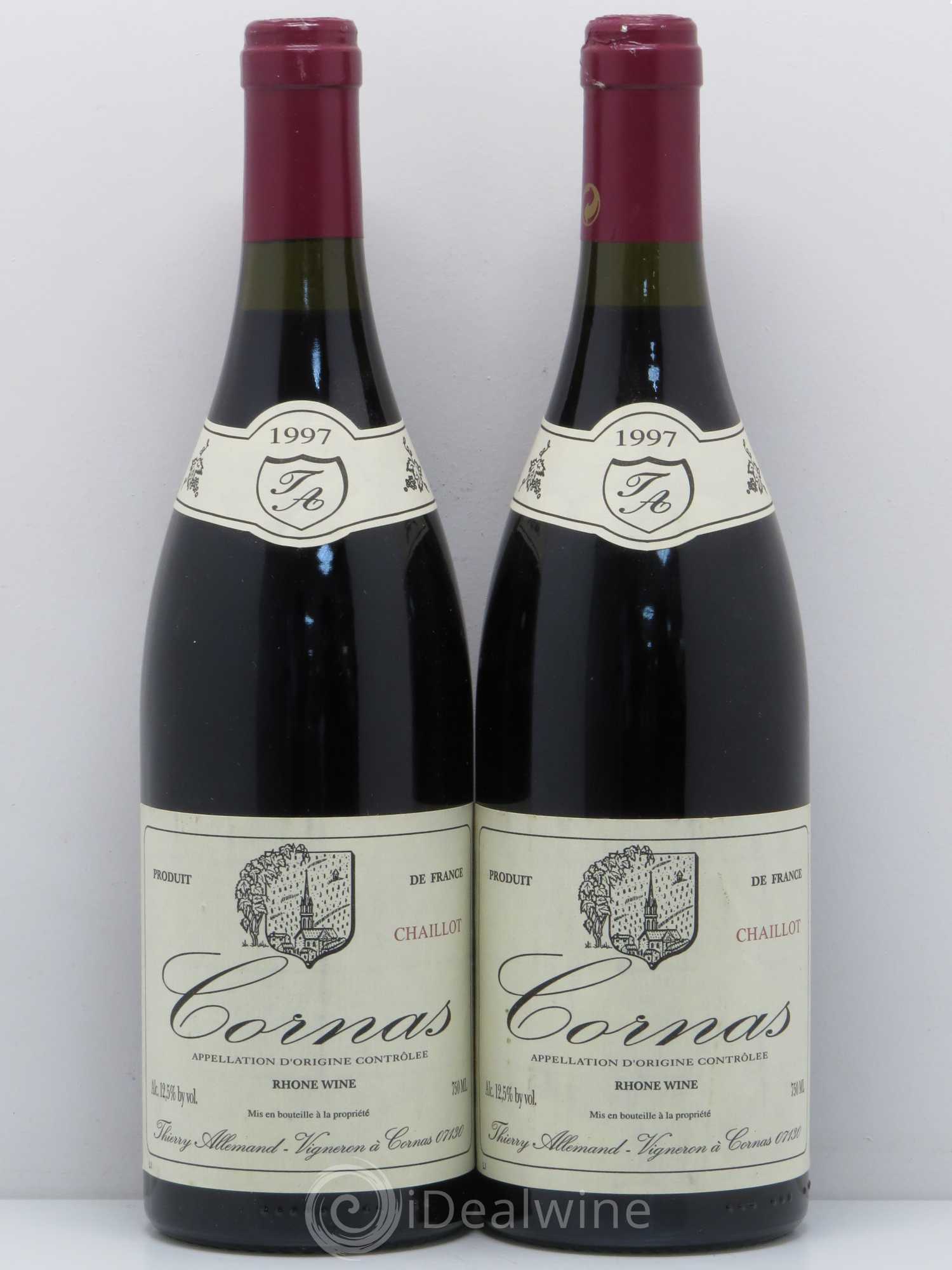 Cornas Chaillot Thierry Allemand 1997 - Lot de 2 bouteilles - 0