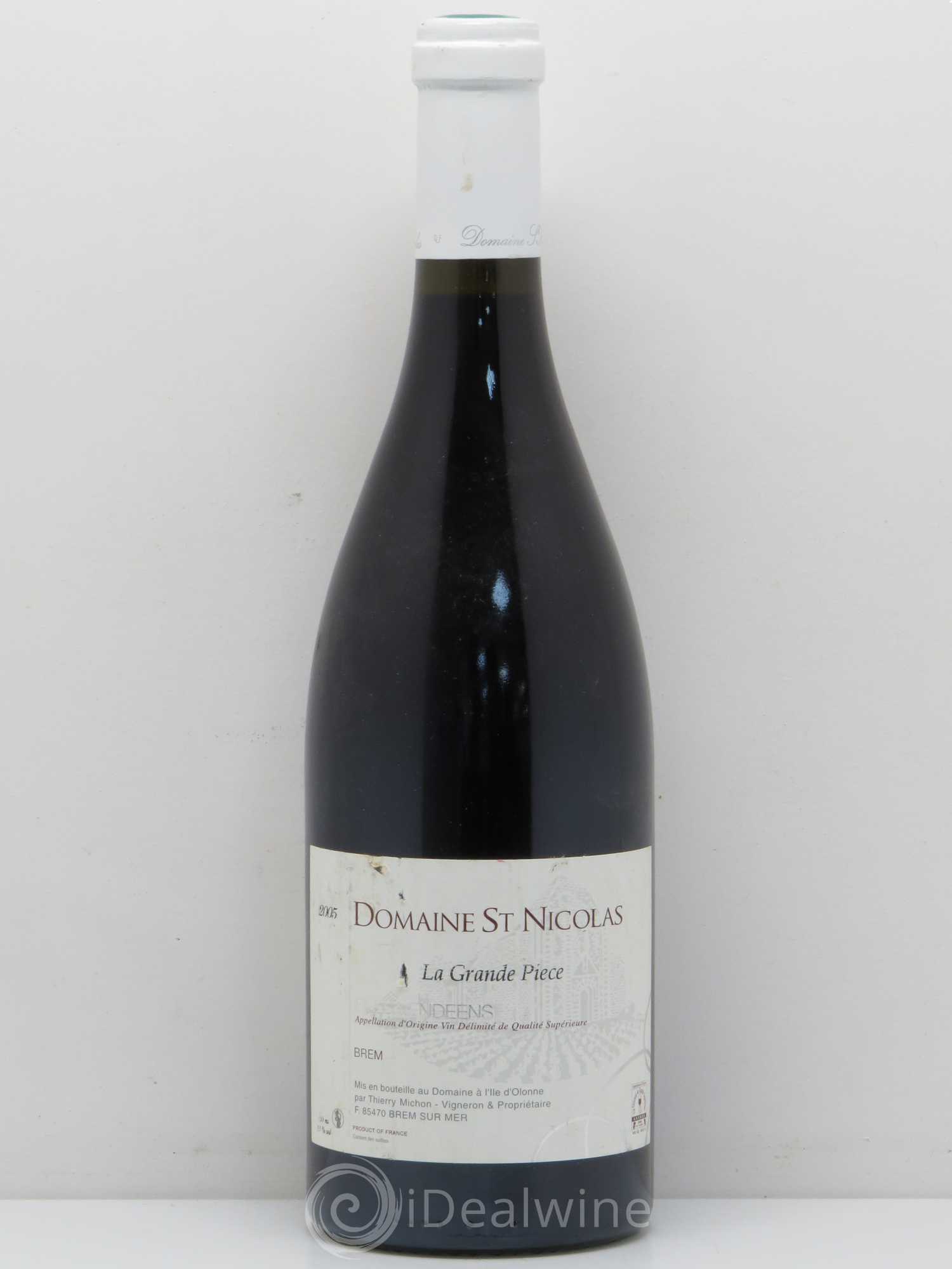Divers Fiefs Vendéens La Grande piece Domaine Saint Nicolas 2005 - Posten von 1 Flasche - 0