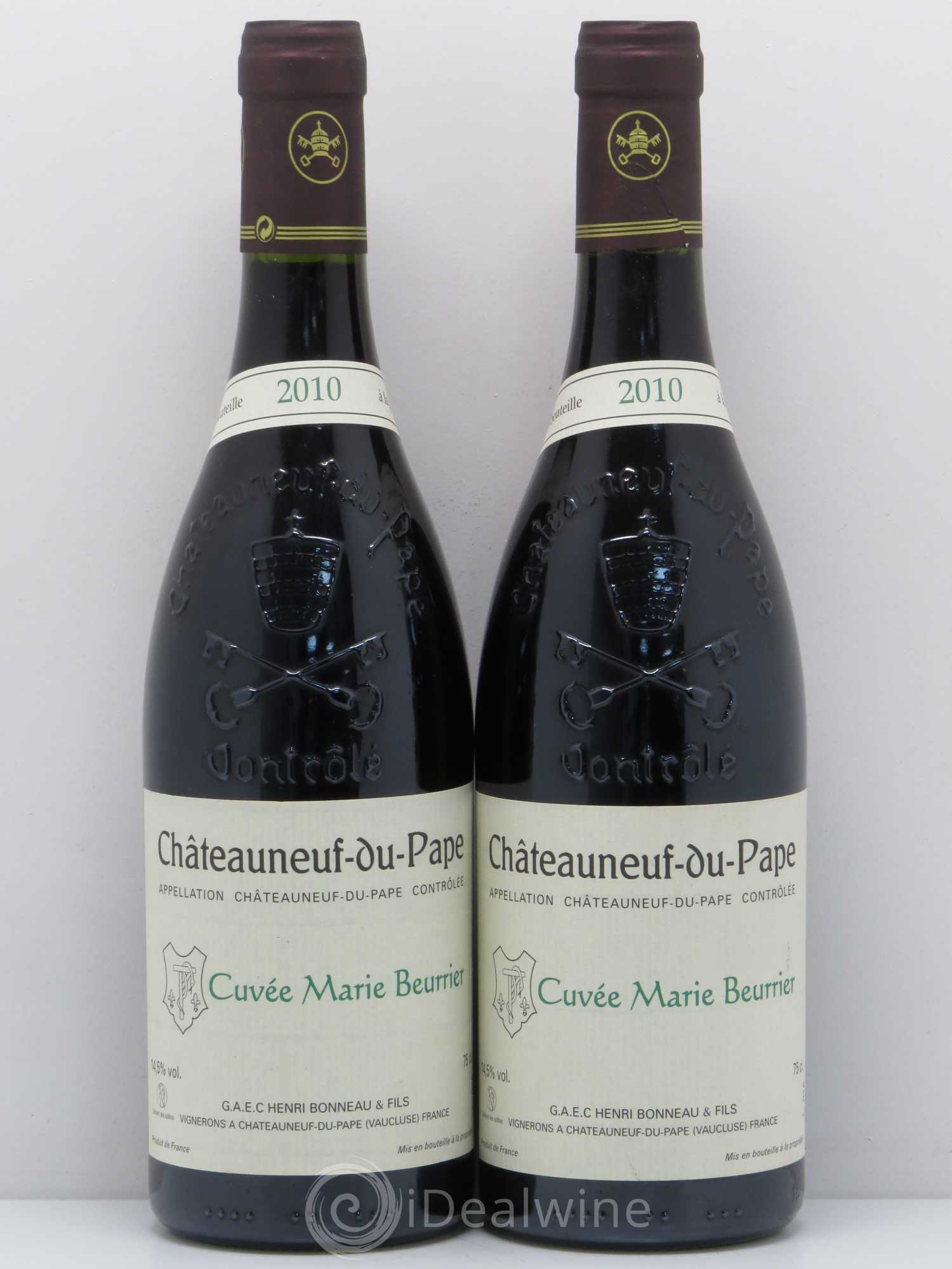 Châteauneuf-du-Pape Marie Beurrier Henri Bonneau & Fils 2010 - Lot de 2 bouteilles - 0