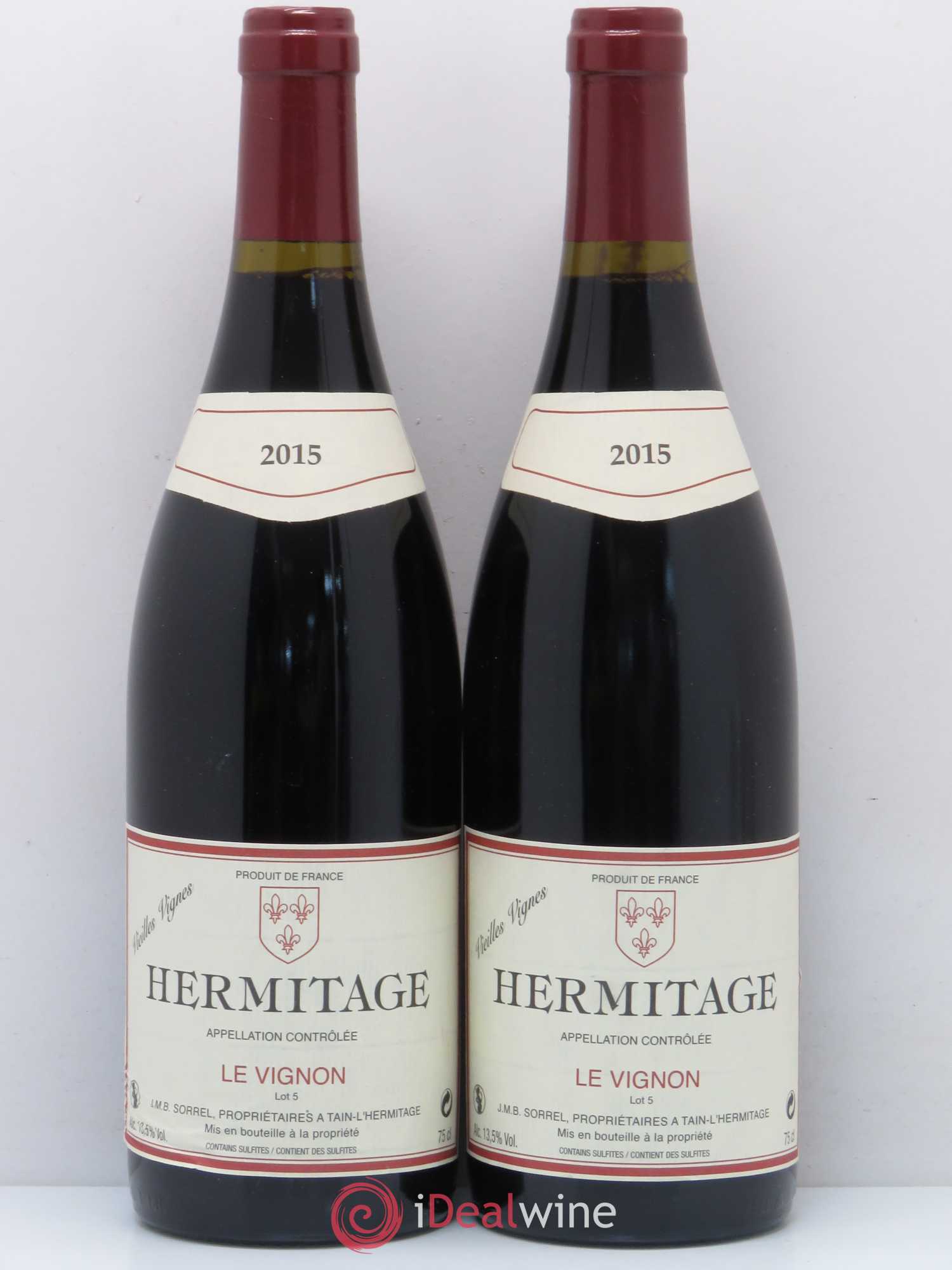 Hermitage Le Vignon vieilles vignes Jean Michel Sorrel 2015 - Posten von 2 Flaschen - 0
