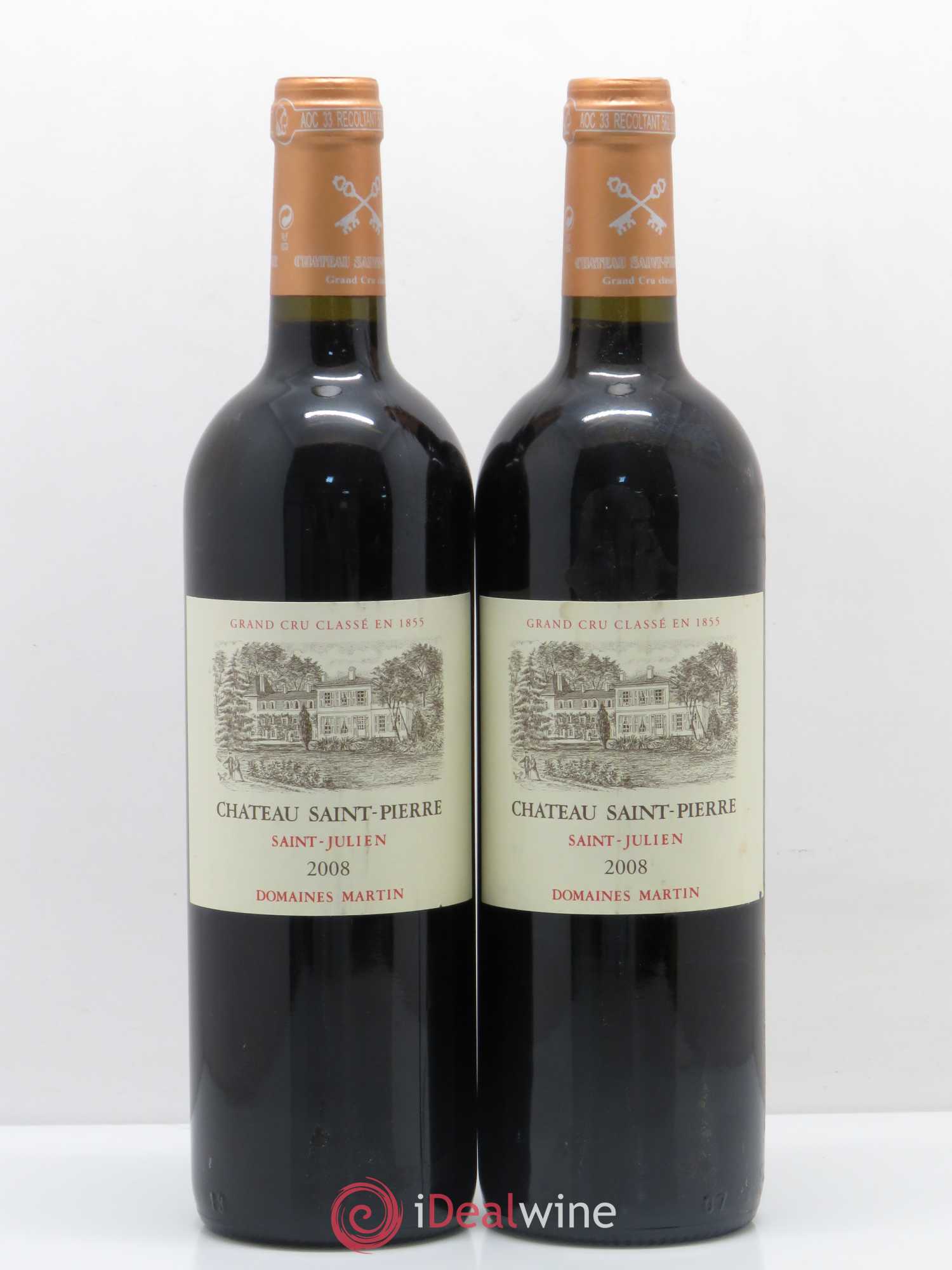 Château Saint-Pierre 4ème Grand Cru Classé 2008 - Lot de 2 bouteilles - 0