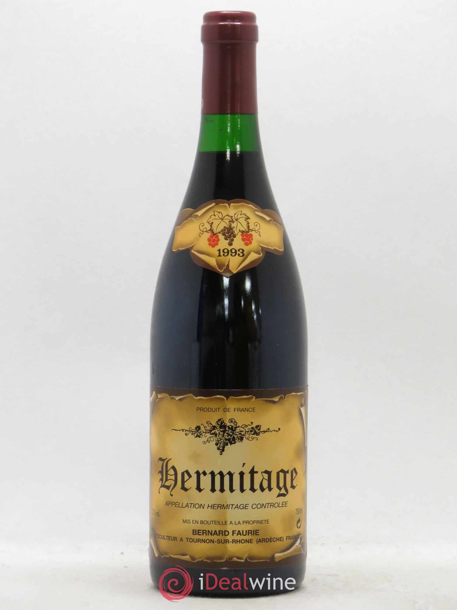 Hermitage Les Bessards (capsule rouge) Bernard Faurie 1993 - Lot de 1 bouteille - 0