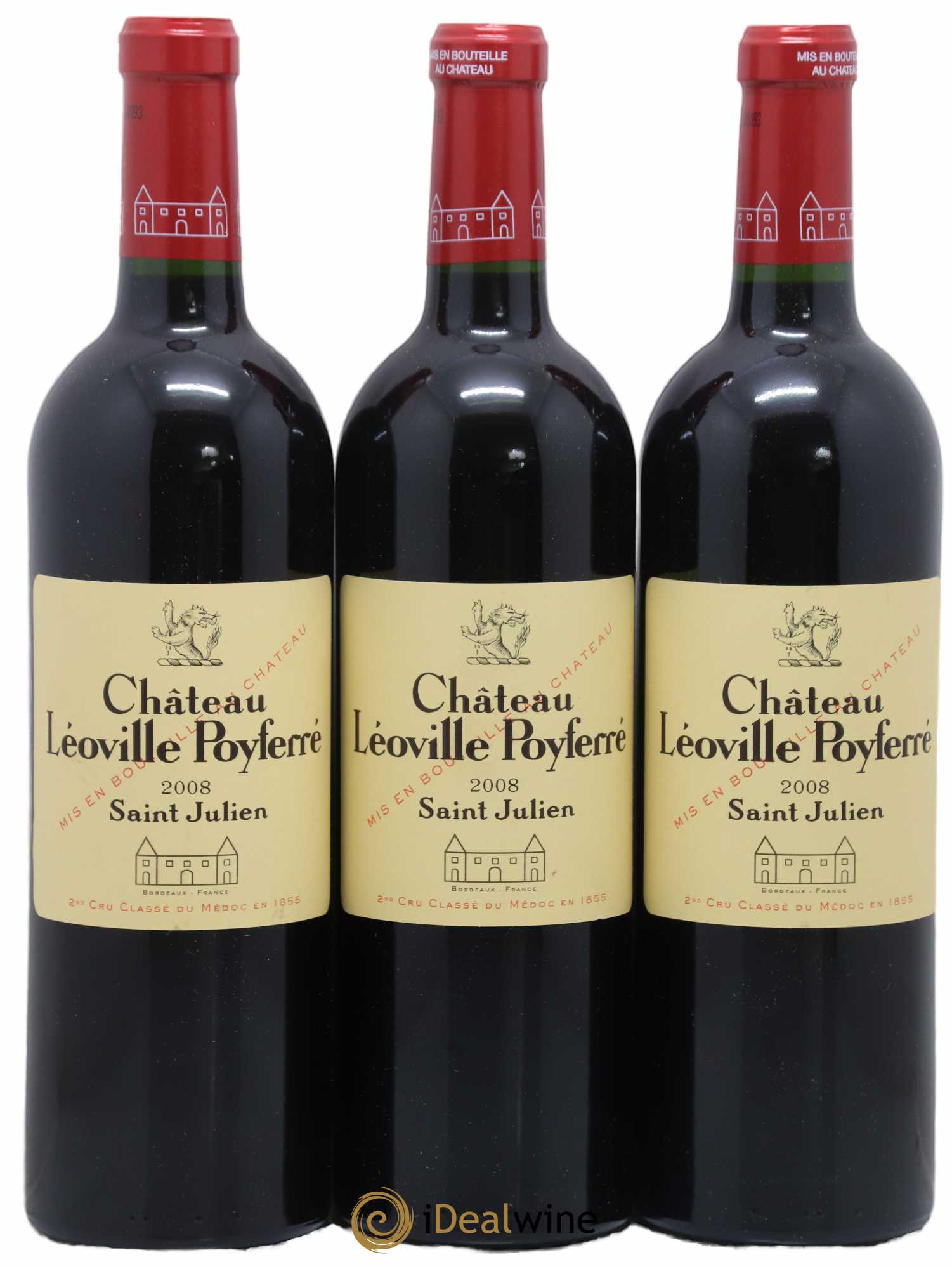 Château Léoville Poyferré 2ème Grand Cru Classé 2008 - Lot de 3 bouteilles - 0