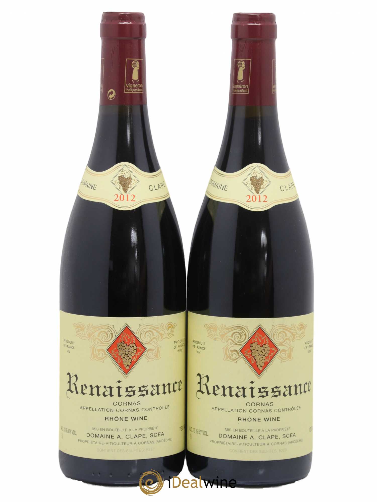 Cornas Renaissance Auguste Clape 2012 - Lot of 2 bottles - 0