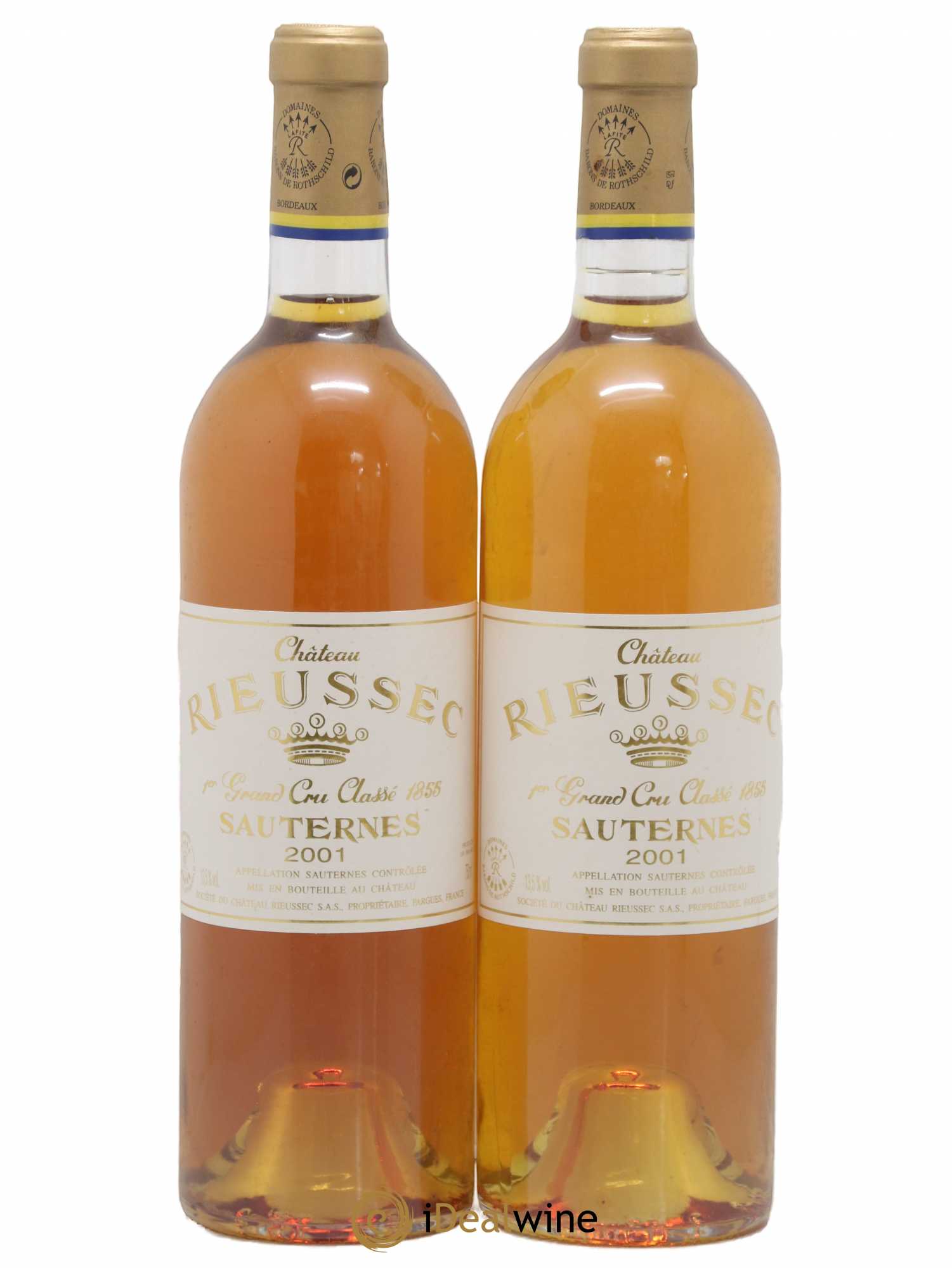 Château Rieussec 1er Grand Cru Classé 2001 - Lotto di 2 bottiglie - 0