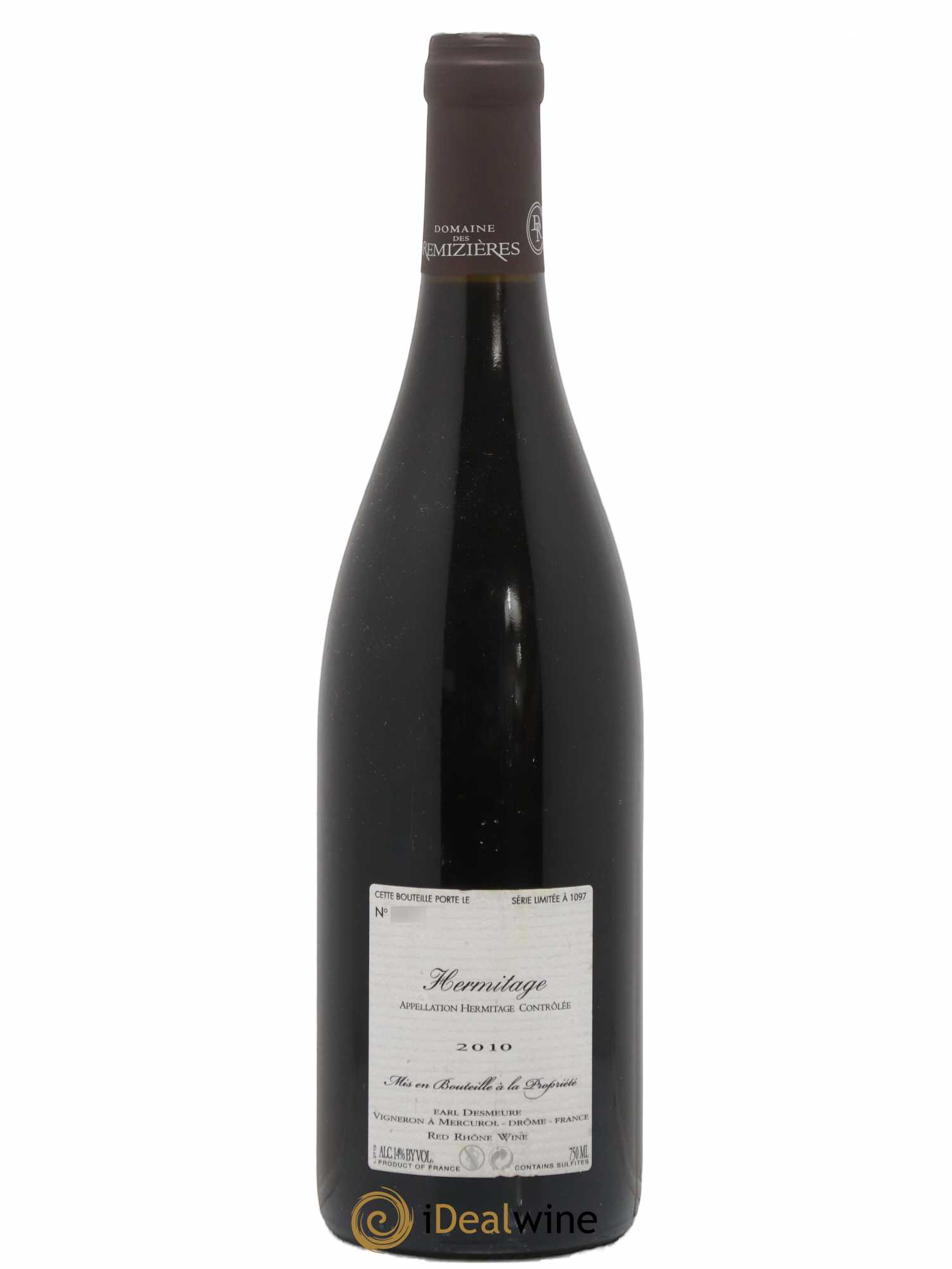 Hermitage Autrement Rémizières (Domaine des) 2010 - Lot de 1 bouteille - 1