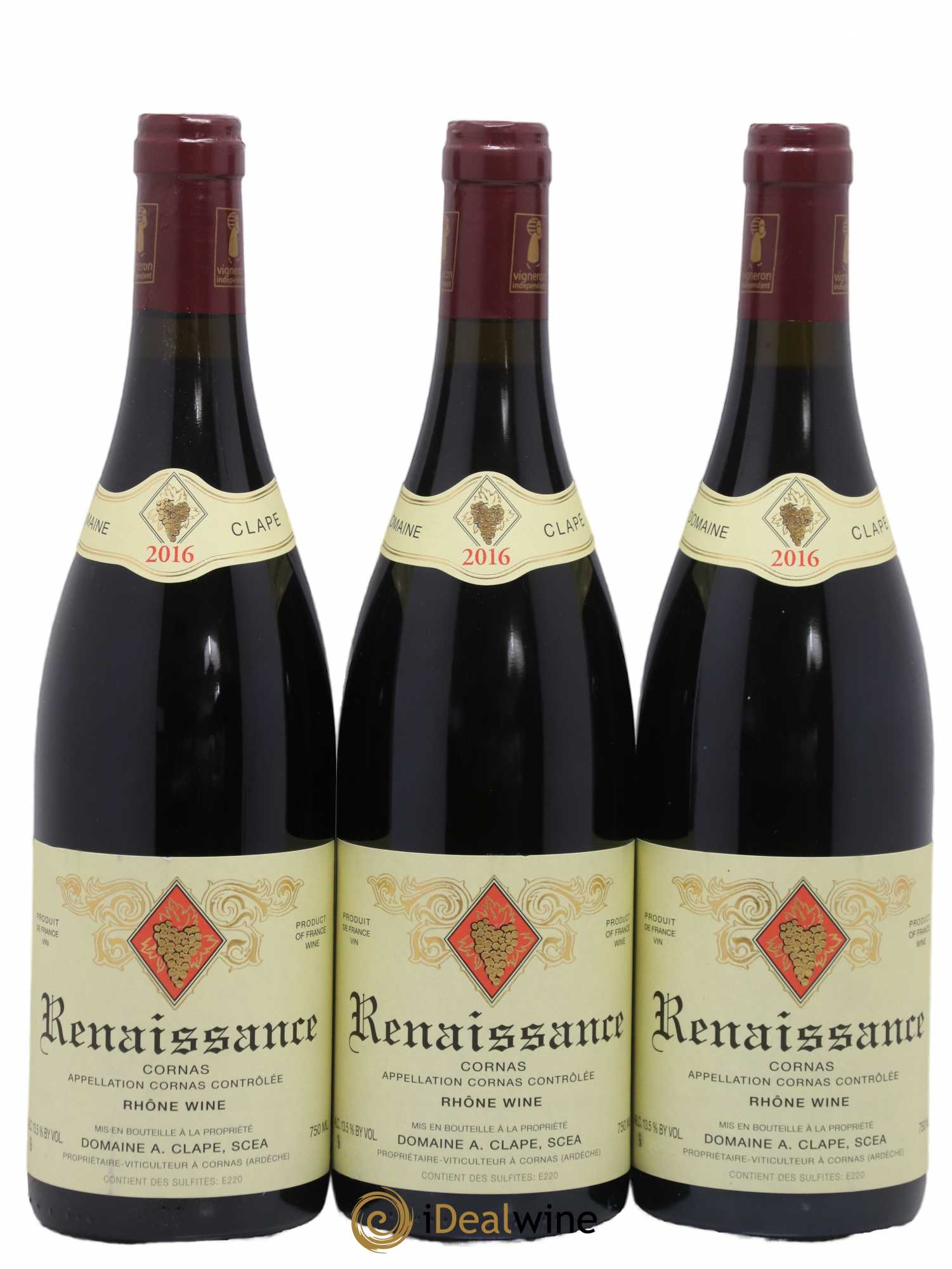 Cornas Renaissance Auguste Clape 2016 - Lot de 3 bouteilles - 0