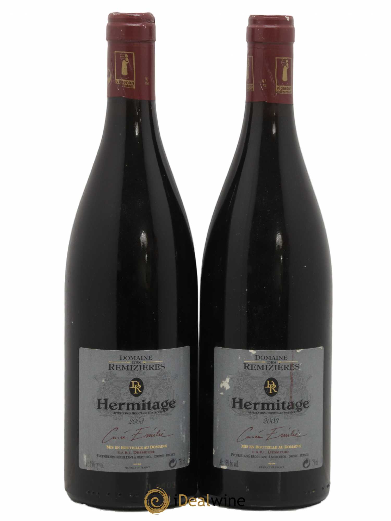 Hermitage Cuvée Emilie Rémizières (Domaine des) 2003 - Posten von 2 Flaschen - 0